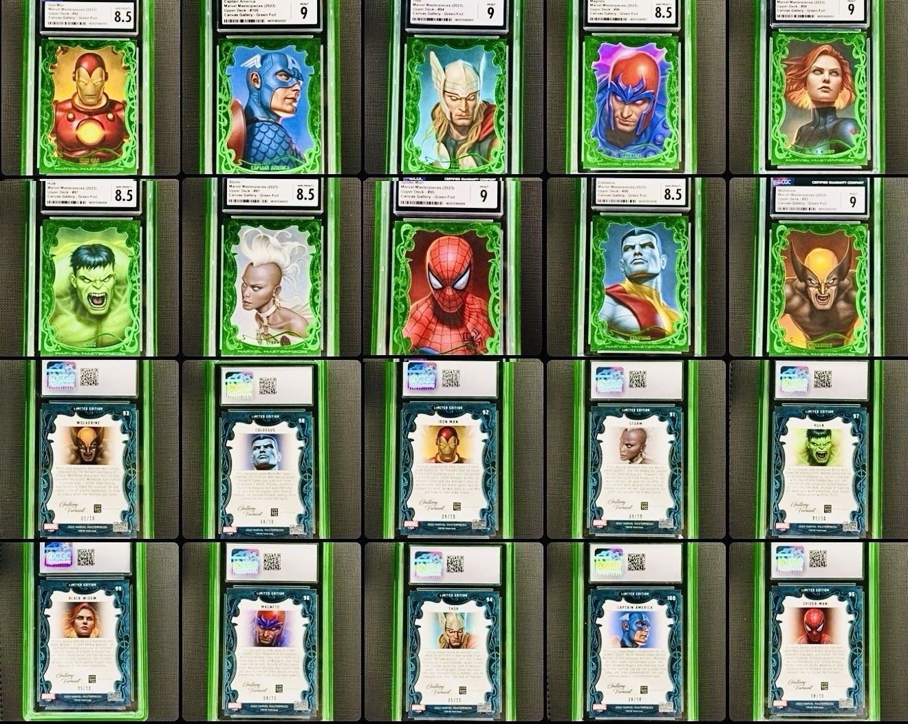 2022 Marvel Masterpieces Dan Dos Santos Green Foil Gallery Variant /10 FULL SET