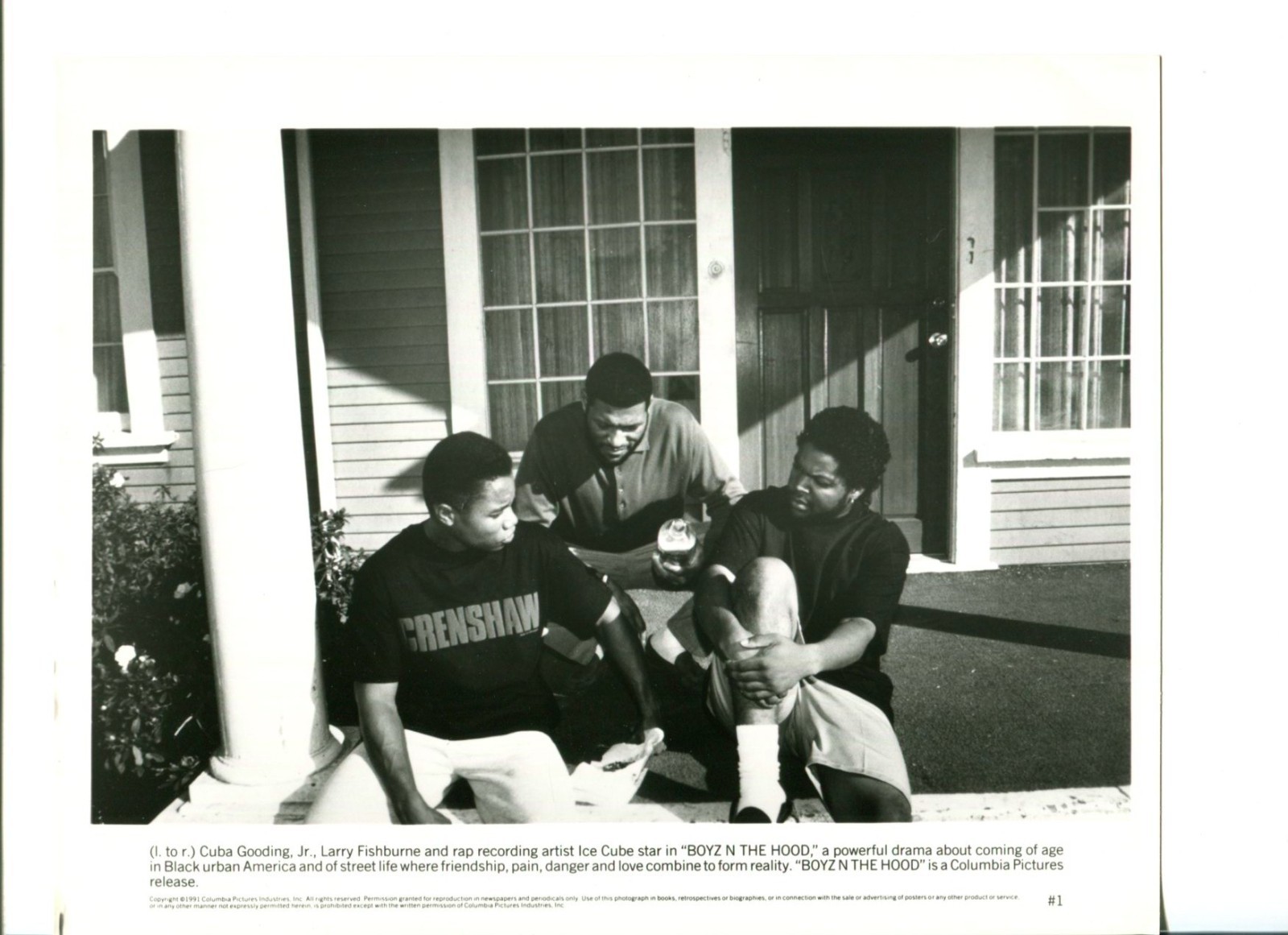 Cuba Gooding Jr. Laurence Fishburne Ice Cube Boyz N The Hood Movie Press Photo Cuba Gooding Jr. Laurence Fishburne Ice Cube Boyz N The Hood Movie Press Photo