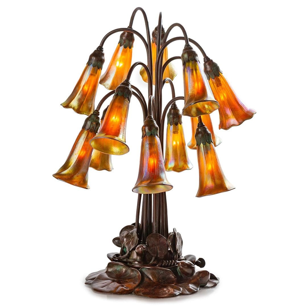 Antique Tiffany Studios Twelve Light Lily Lamp,1905