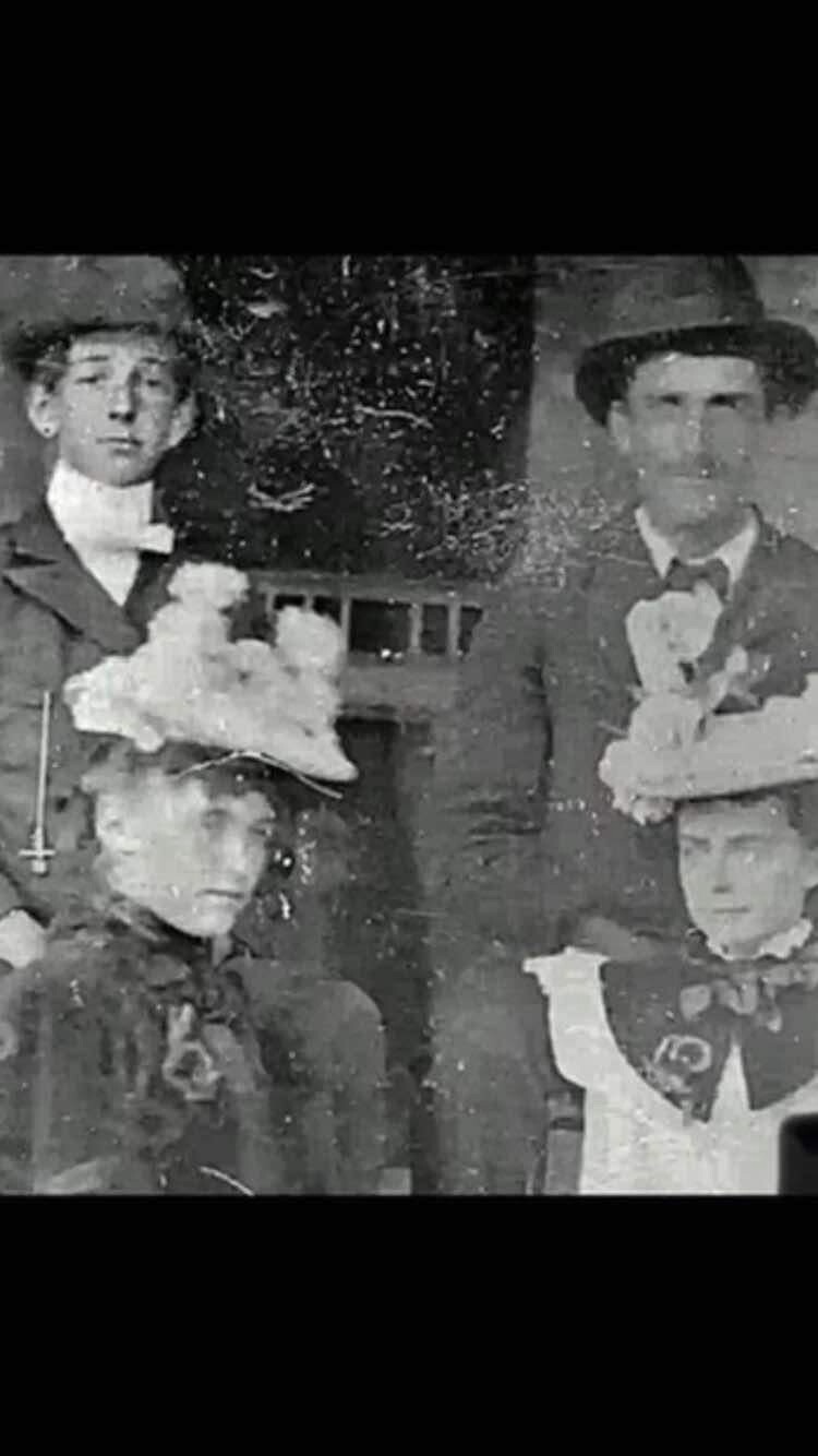 Antique Tintype Origin Billy The Kid w/ Pat Garrett, Catherine McCarty, Aunt Bea