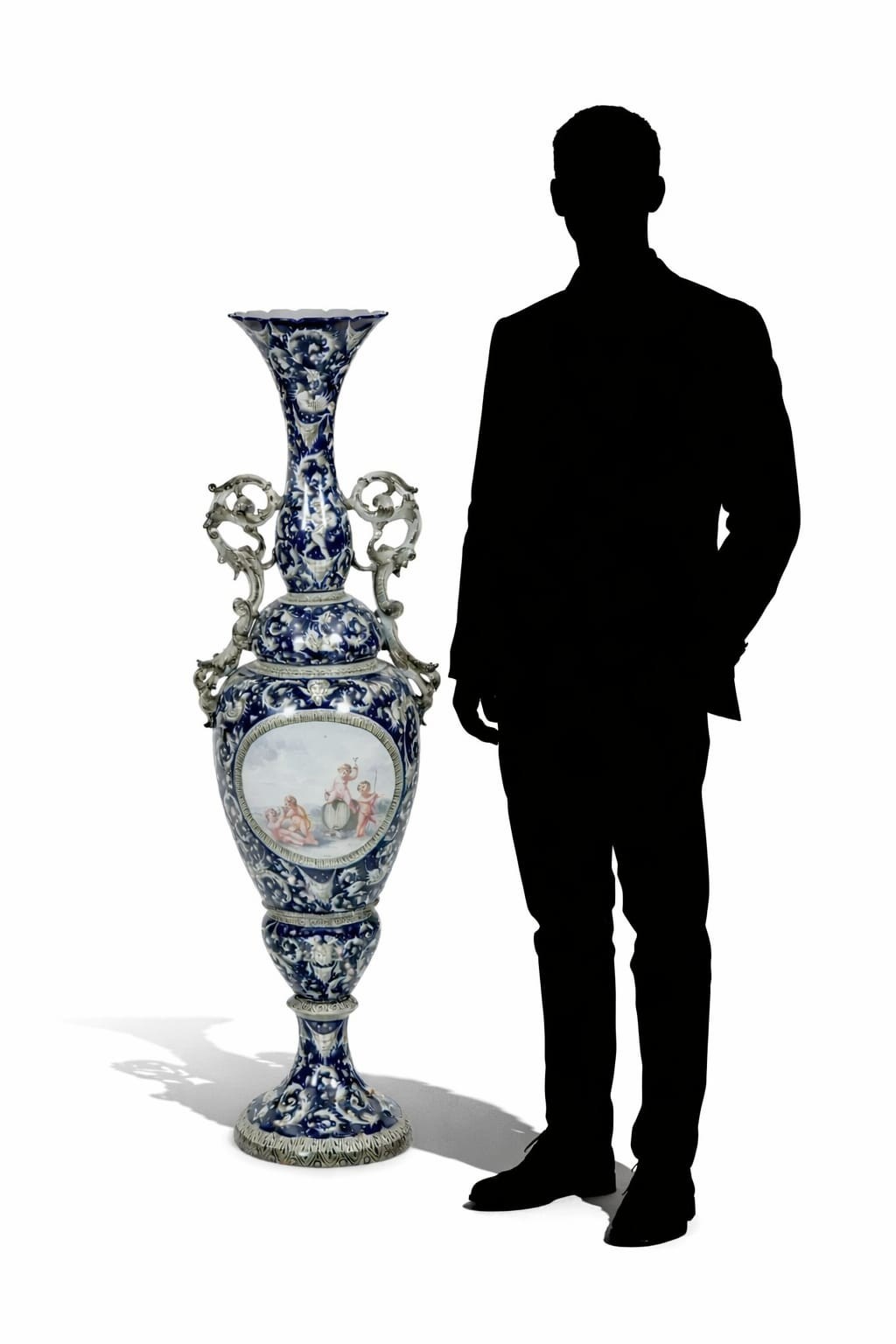 Italian Majolica Floor Vase - 54 Italian Majolica Floor Vase - 54