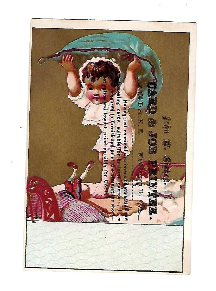c1880's Trade Card Jonh W. Bishop, Card & Job Printer c1880's Trade Card Jonh W. Bishop, Card & Job Printer