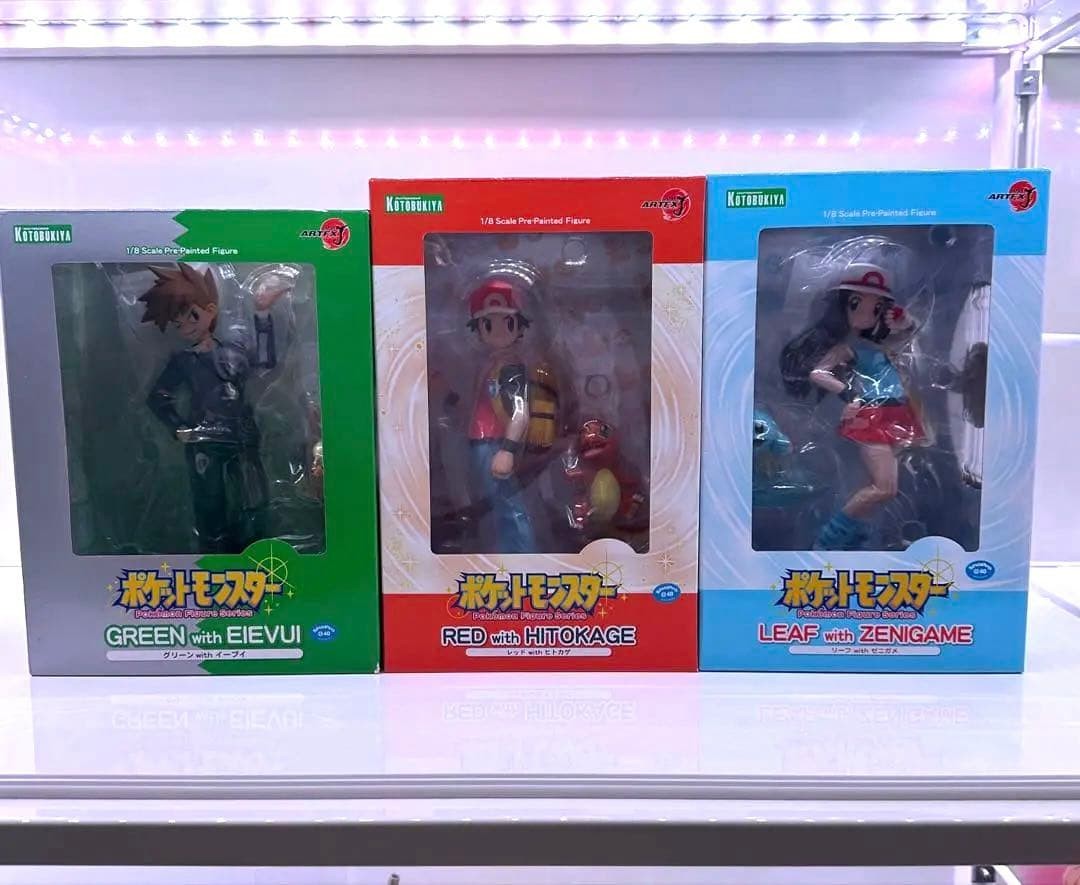 Pokemon Kotobukiya ARTFX J Leaf Green Red Figure Pokemon Kotobukiya ARTFX J Leaf Green Red Figure
