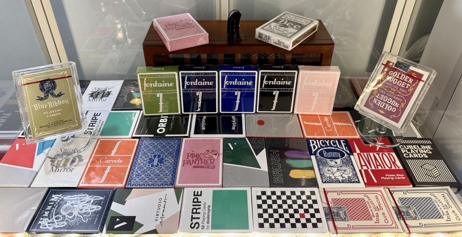 Rare Playing Cards Lot (sealed)+Wooden Box Vintage & Modern [Golden nugget…]READ