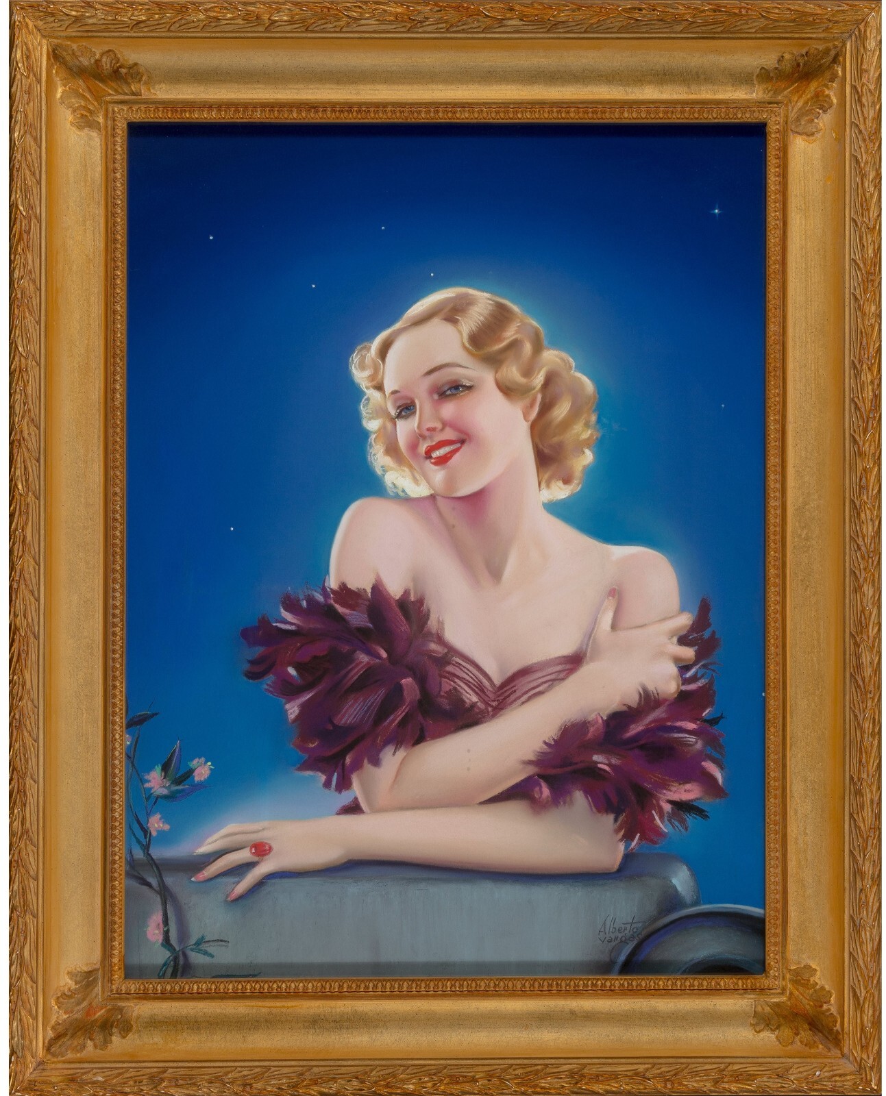 Alberto Vargas Drawing An Evening Star 1930s pinup Original Art Hoover & Sons
