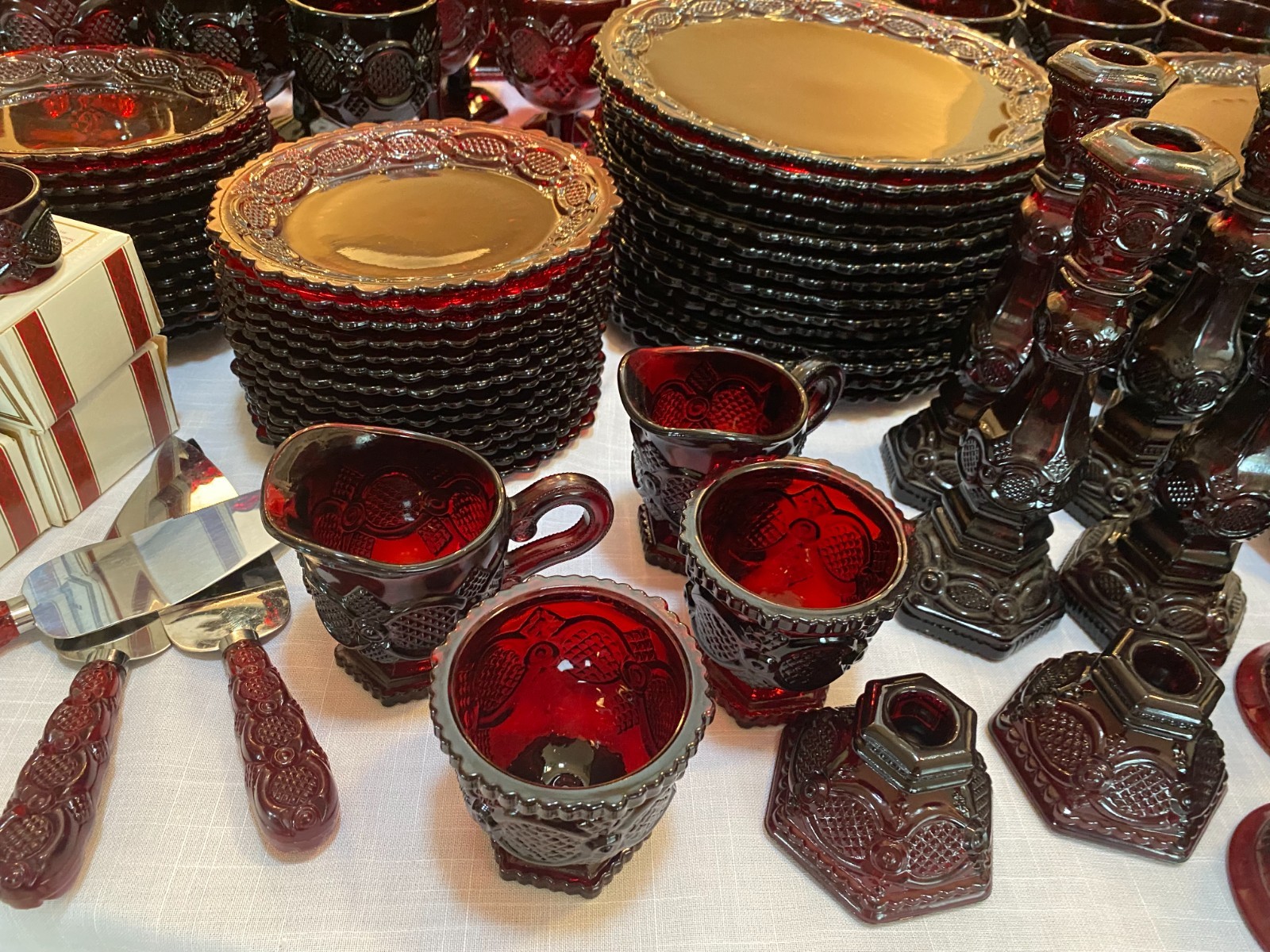 HUGE Avon Cape Cod Ruby Red Glassware Collection