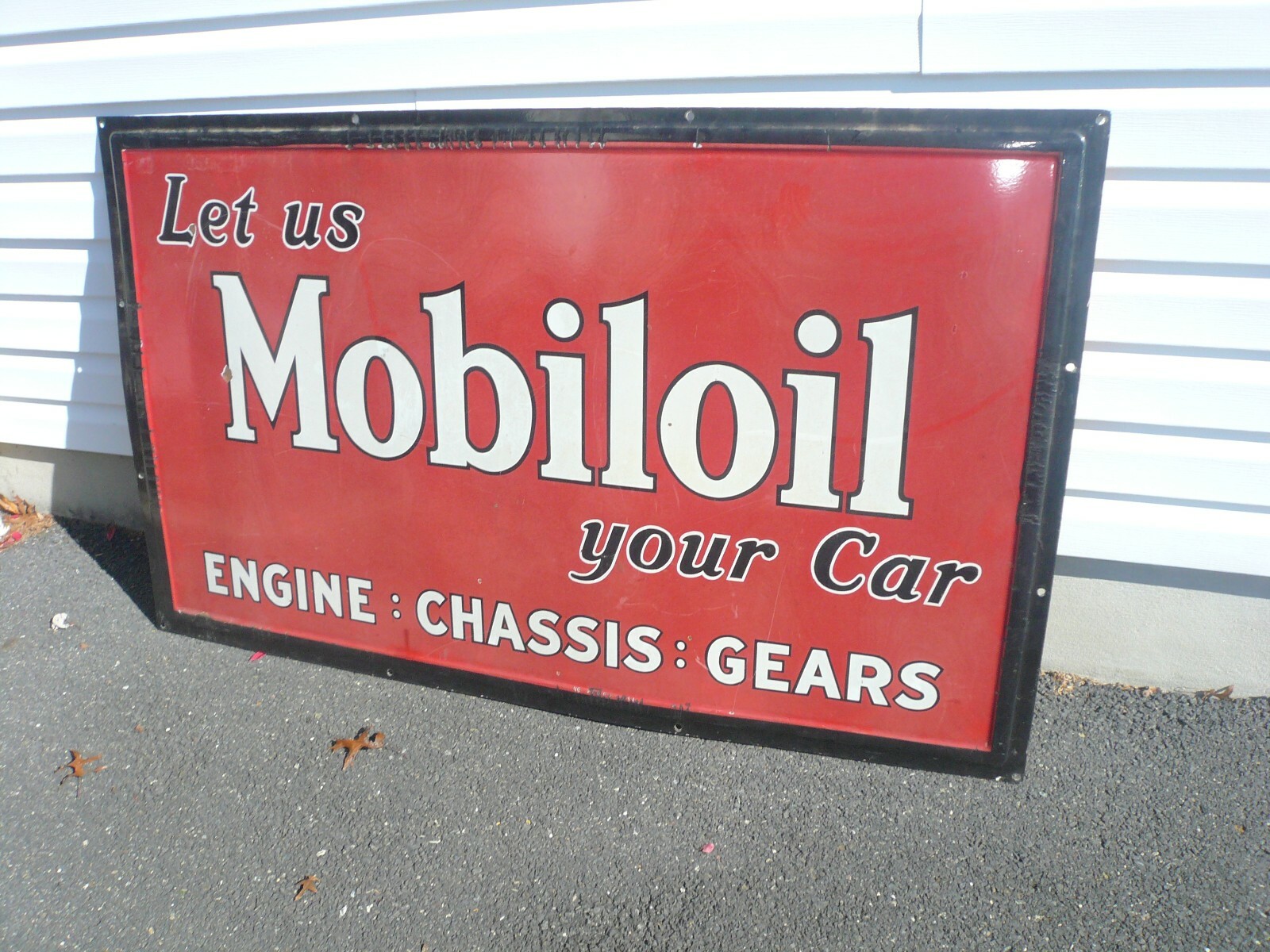 Large Vintage 1930's - 40's Mobiloil Service Gas Oil 36 Large Vintage 1930's - 40's Mobiloil Service Gas Oil 36