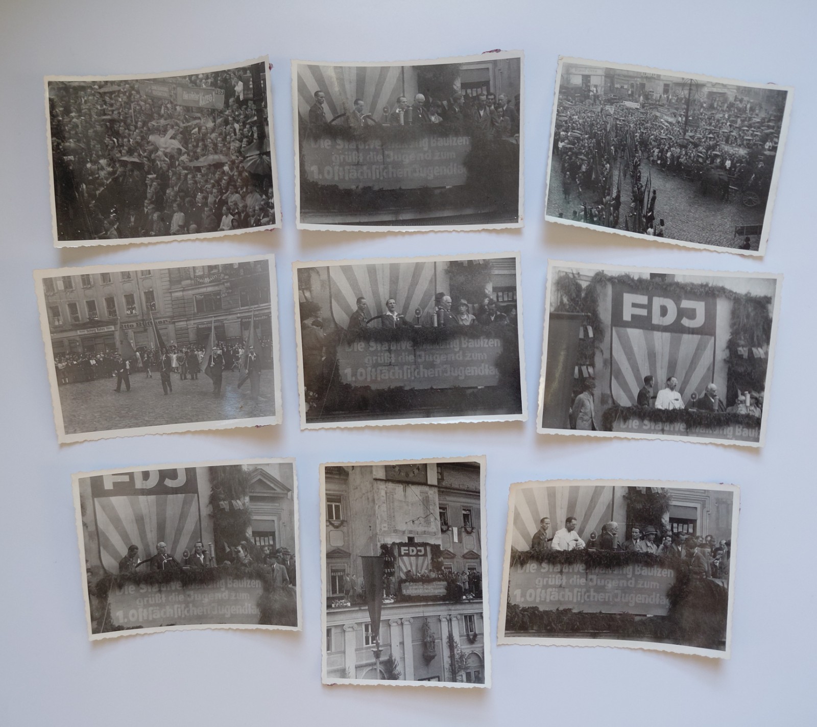 1946 Wilhelm Pieck Erich Honecker Fritz Selbmann FDJ Bautzen 9 Photos Germany