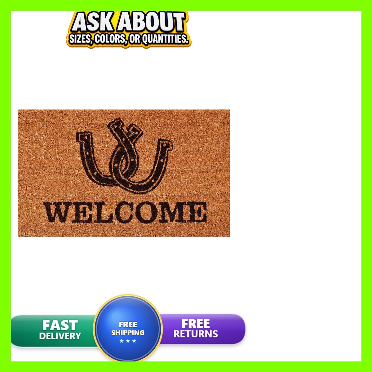 Calloway Mills 121723048 Horseshoe Welcome Doormat 30 Calloway Mills 121723048 Horseshoe Welcome Doormat 30