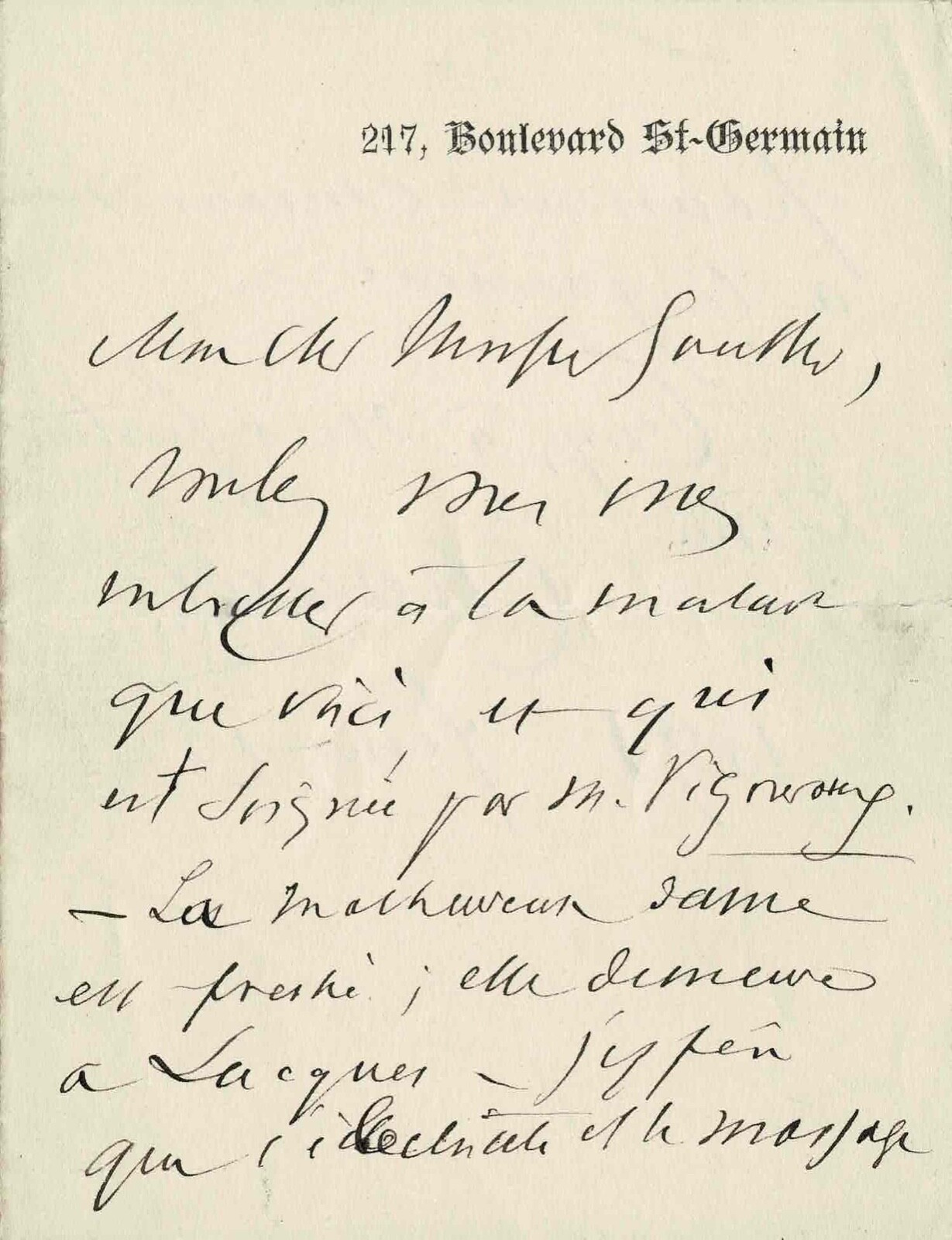 Jean-Martin CHARCOT - Signed Autograph Letter. Electric Treated Hysteria Jean-Martin CHARCOT - Signed Autograph Letter. Electric Treated Hysteria