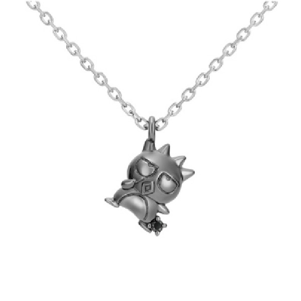 Sanrio Character BAD BADTZ-MARU Necklace Silver Black Coated Batsmaru U-TREASURE