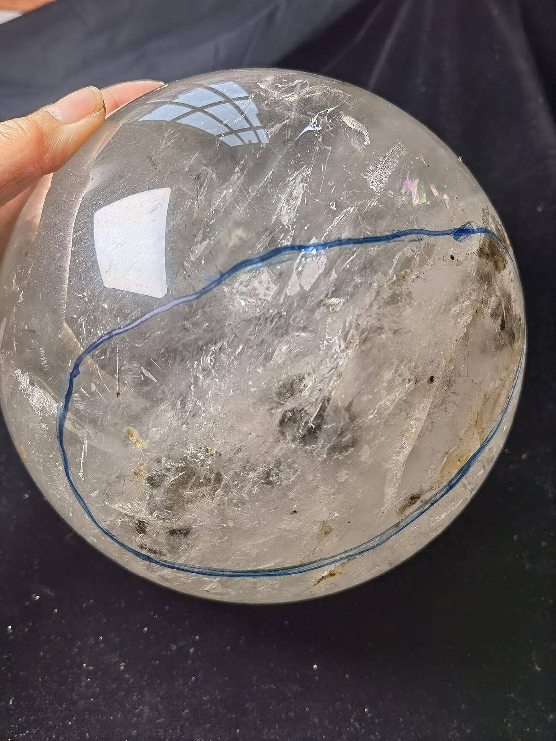 PEKMAR Real Tibet High Altitude Natural Clear Crystal Quartz Ball Sphere Orb Gem