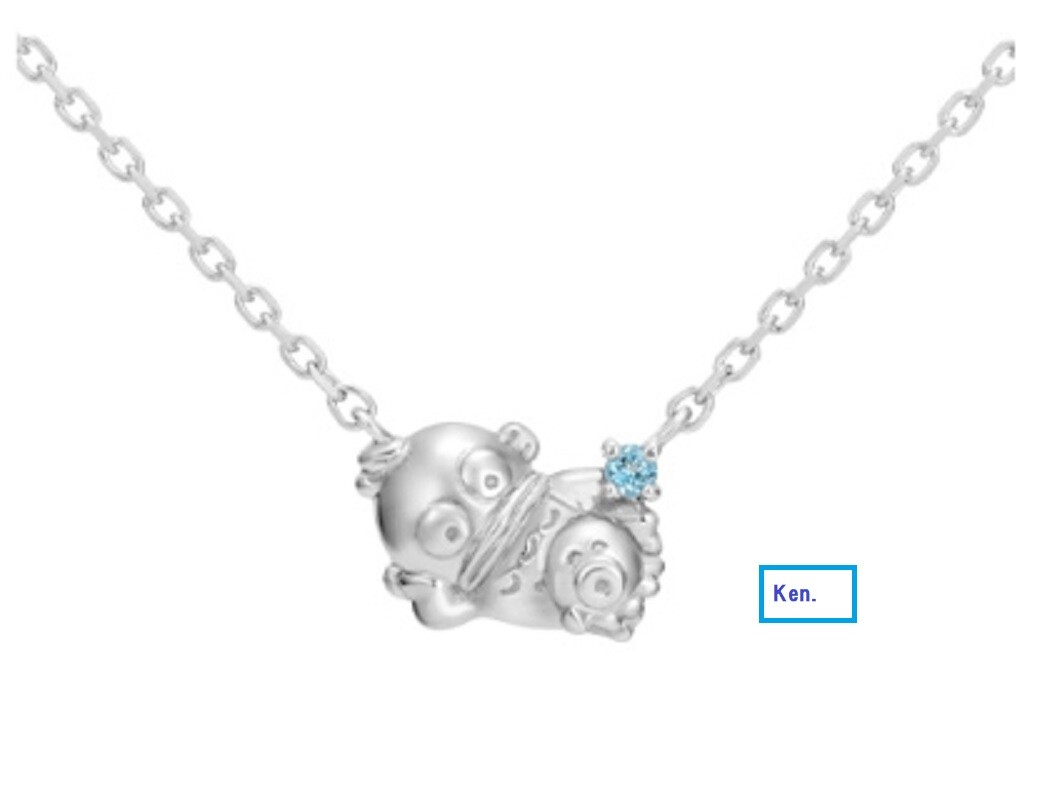 U-TREASURE Hangyodon Sanrio Necklace platinum Japan Gift Kawaii Cute New Pendant