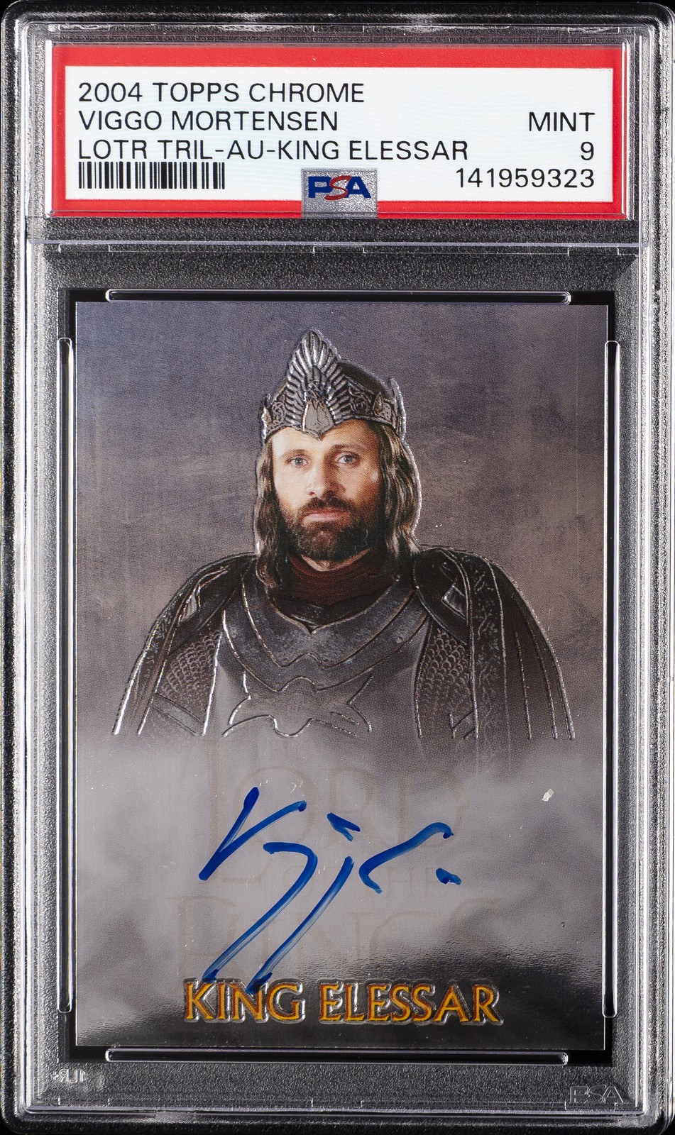 2004 TOPPS CHROME LORD OF THE RINGS TRILOGY VIGGO MORTENSEN PSA 9