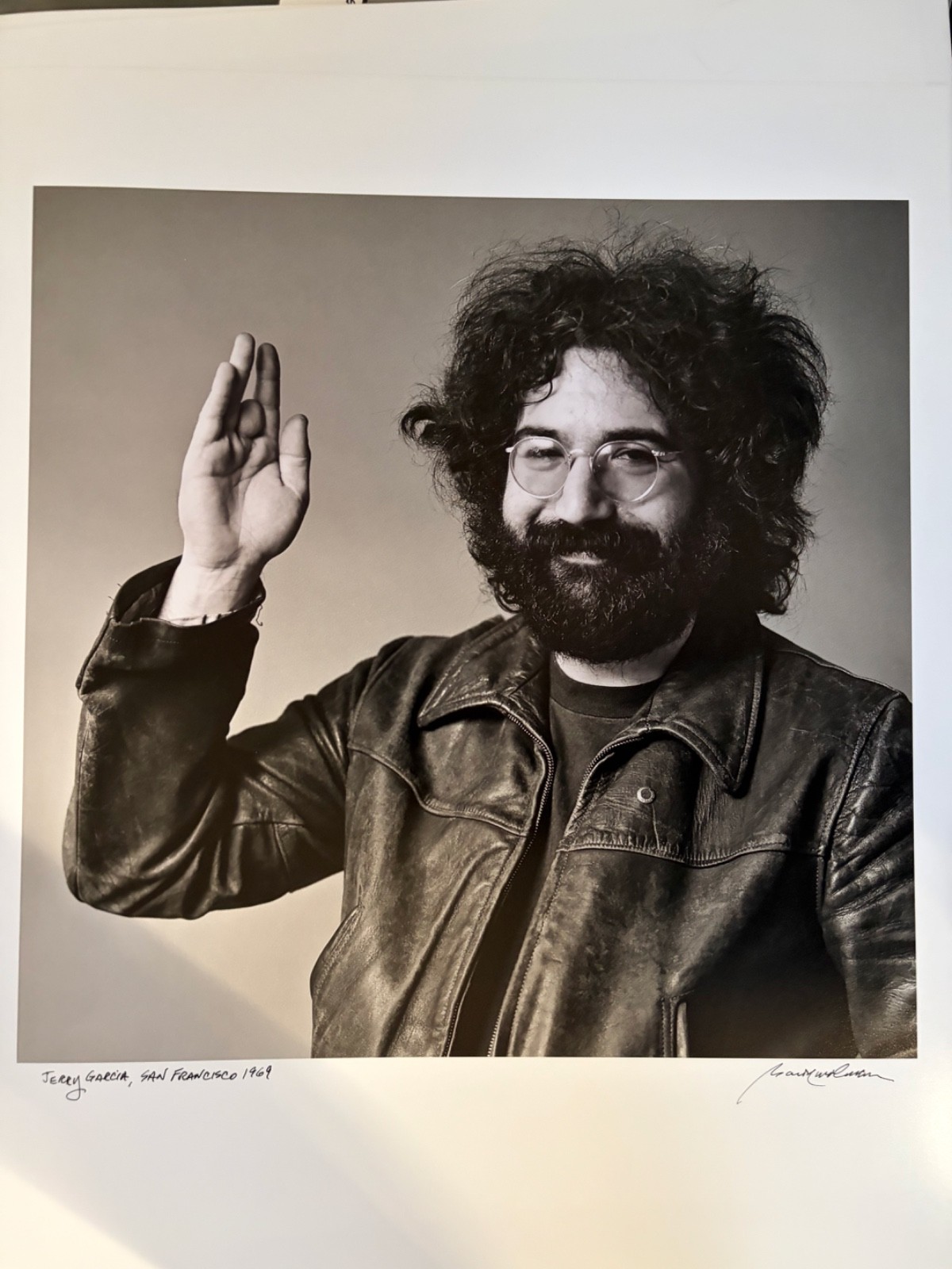 Baron Wolman Signed Jerry Garcia 16 x 20 photo print 1969 Grateful Dead