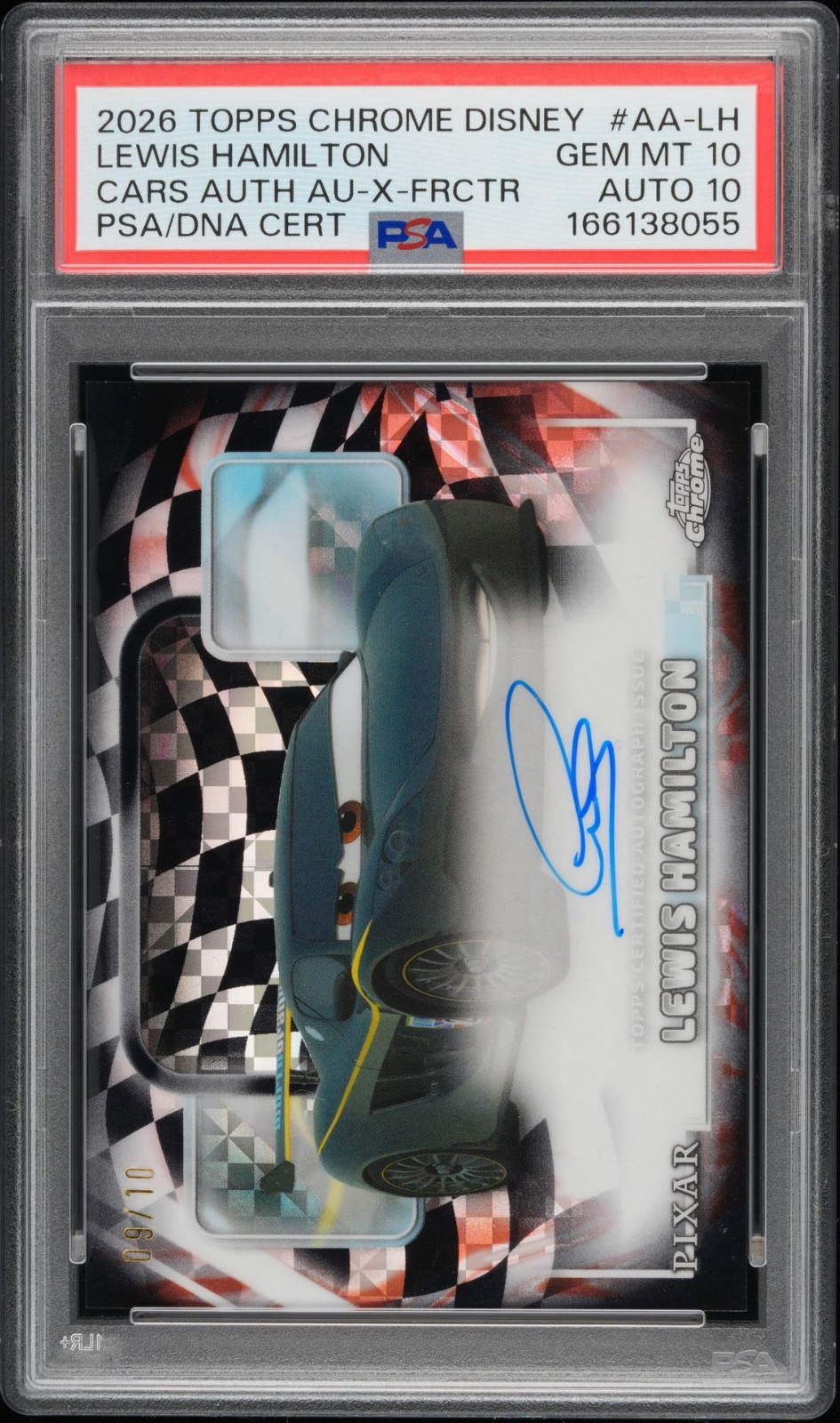 2026 Topps Chrome Disney Lewis Hamilton Cars Auto /10 PSA 10 AUTO 10 POP 1 RARE 2026 Topps Chrome Disney Lewis Hamilton Cars Auto /10 PSA 10 AUTO 10 POP 1 RARE