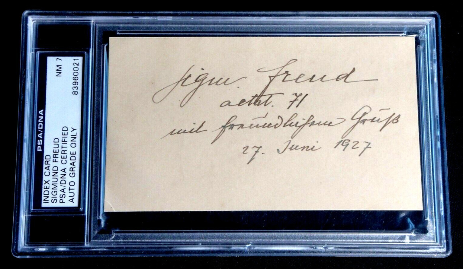 DR. SIGMUND FREUD SIGNED ORIGINAL 1927 POSTCARD PSA/DNA CERTIFIED AUTOGRAPH AUTO