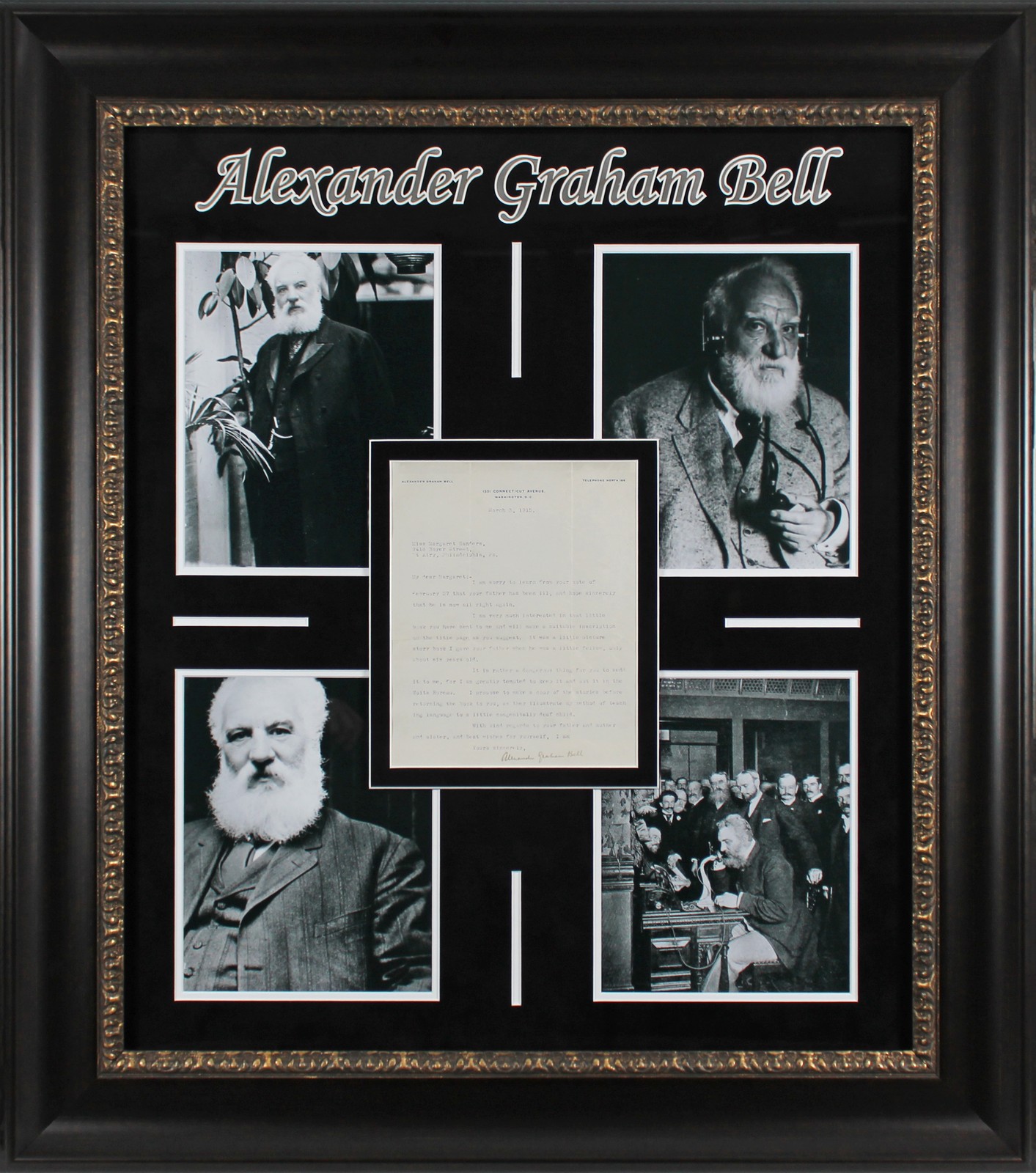 Alexander Graham Bell Authentic Signed & Framed 1915 Typed Letter BAS #A04949 Alexander Graham Bell Authentic Signed & Framed 1915 Typed Letter BAS #A04949