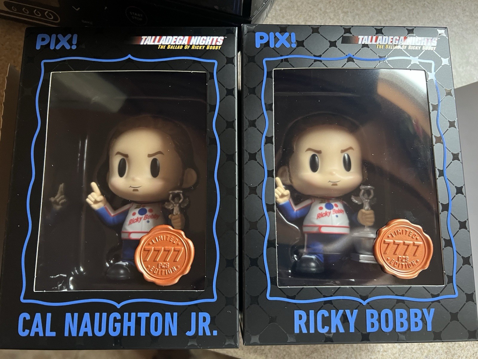 Thrilljoy Ricky Bobby ERROR Cal Naughton Jr. CHASE 2 Figure Set 1/1 Rare Thrilljoy Ricky Bobby ERROR Cal Naughton Jr. CHASE 2 Figure Set 1/1 Rare