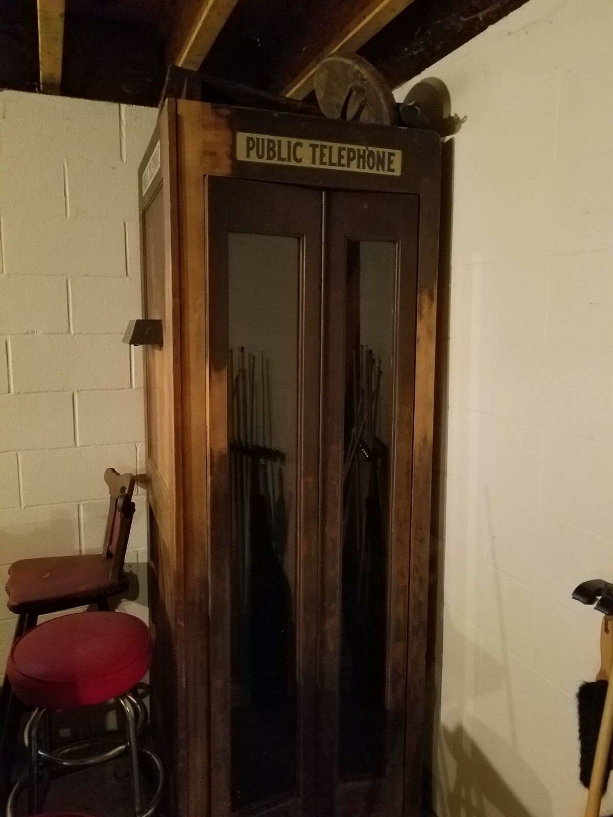 Very Rare Collectible Antique Bell System Copper Walled Phone Booth 