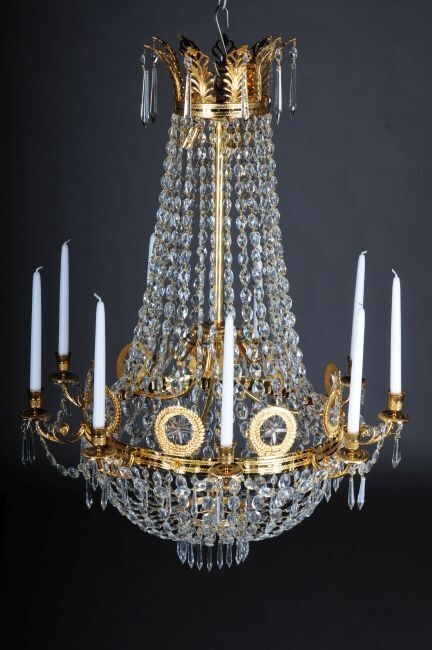 Empire Crystal Chandelier Charles X Brilliant, Full Gold F-Pf-2