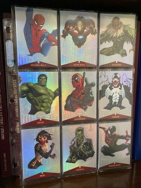 2017 Fleer Ultra Spider-Man Metal Patterned 50-card set Achievement😍😍😍😍VHTF