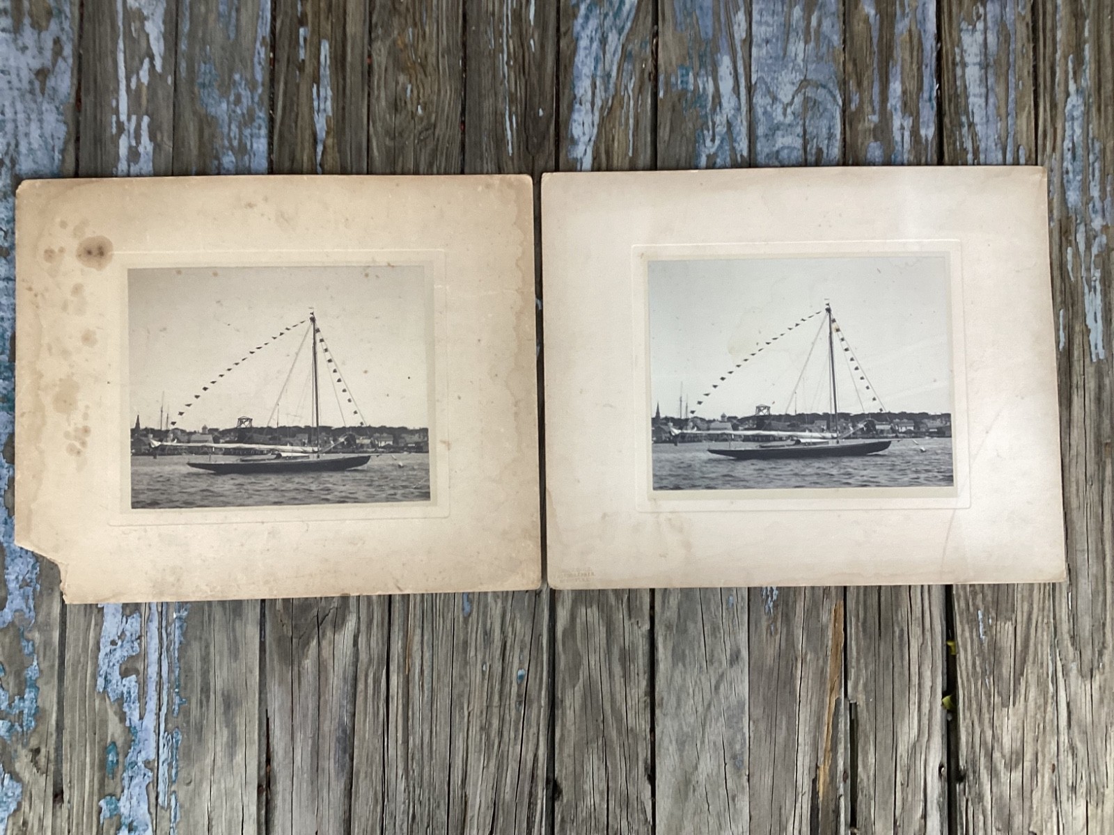 Rare 2-Vintage Original Frank H. Child Photog. Newport Rhode Island Yacht Images