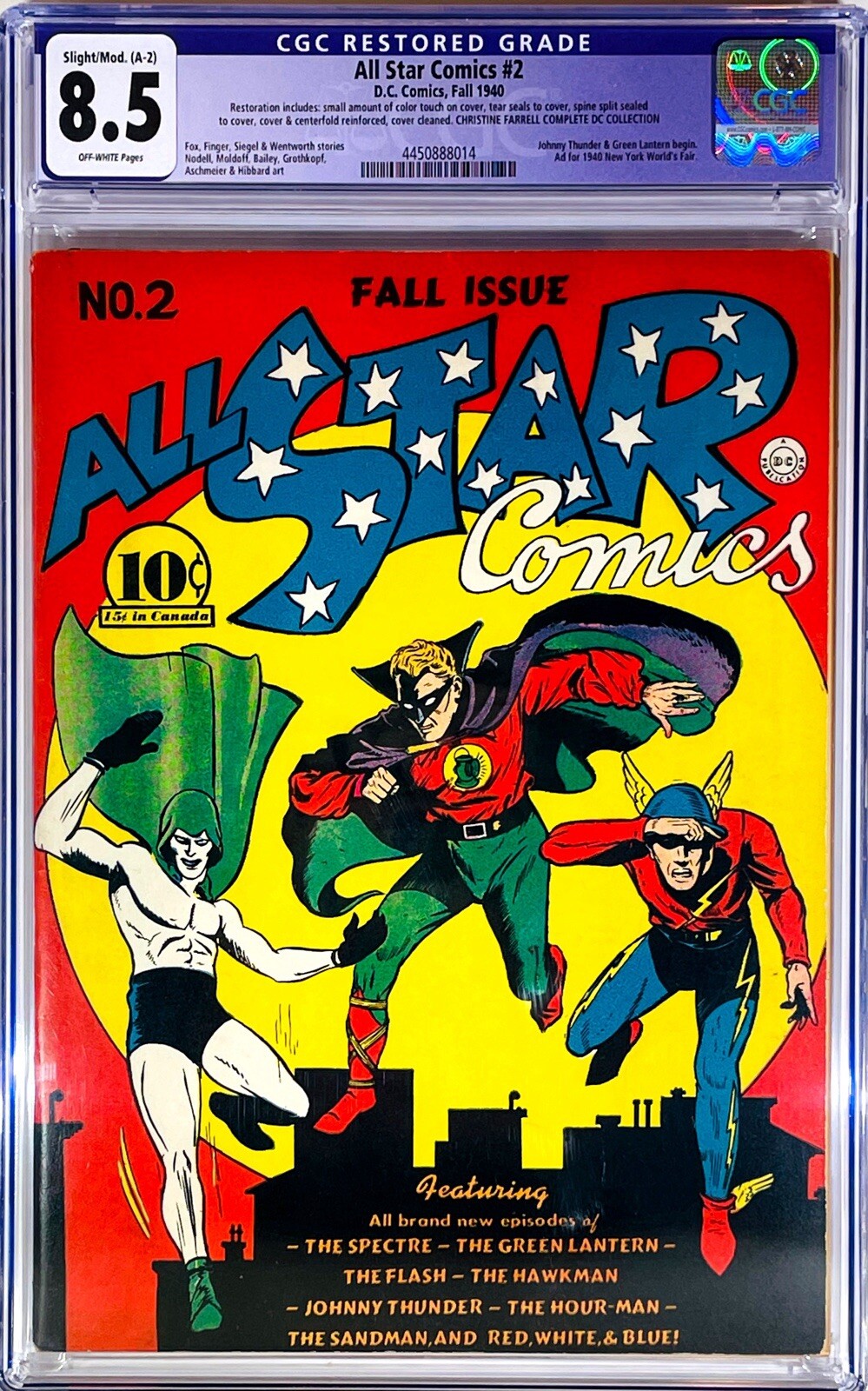 ⭐️All Star Comics #2 1940 CGC 8.5 Gorgeous Top Tier 🙌Lantern BeginsComplete DC ⭐️All Star Comics #2 1940 CGC 8.5 Gorgeous Top Tier 🙌Lantern BeginsComplete DC