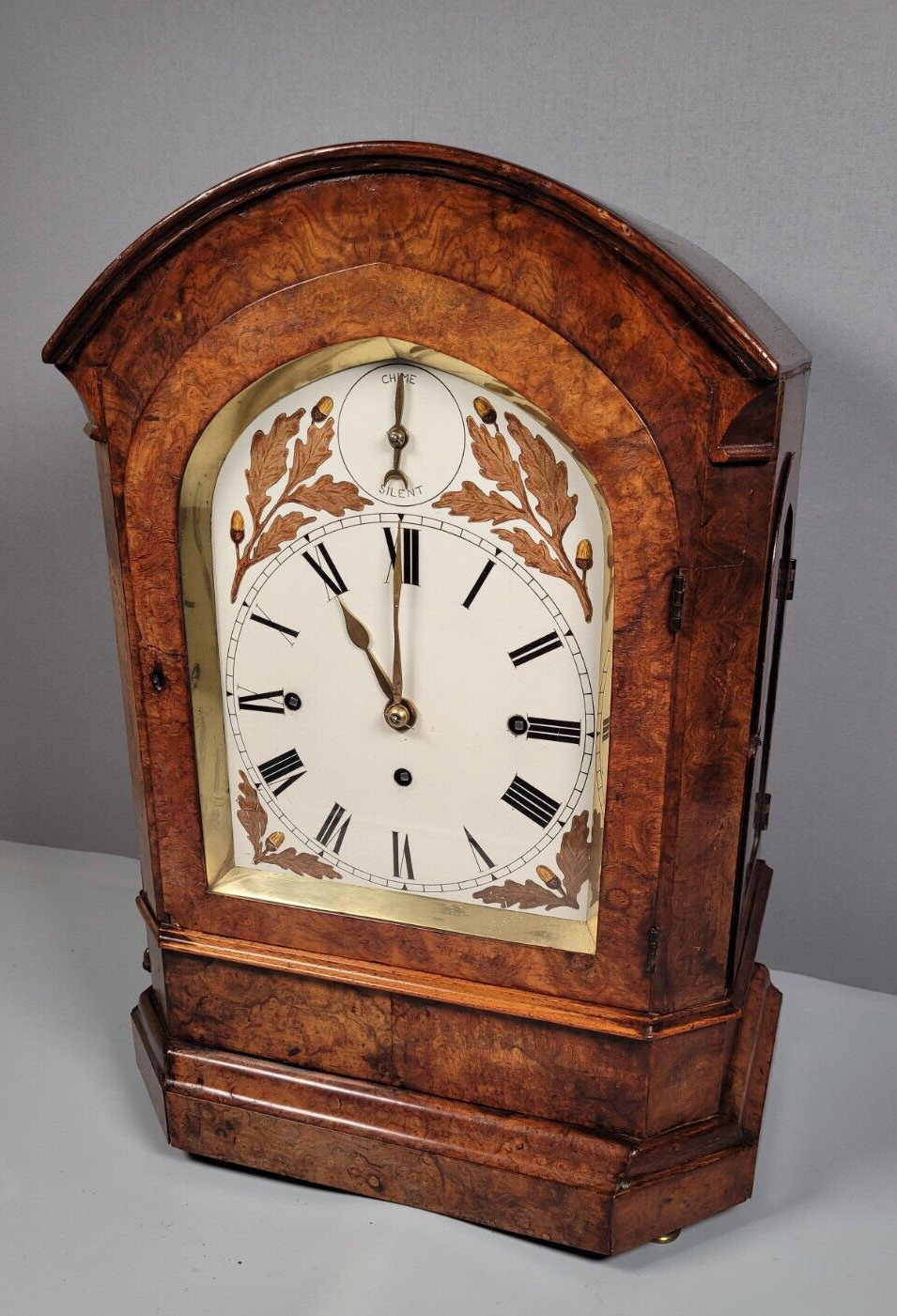 Antique Triple Fusee Musical 8 Bells Bracket Clock Cambridge chime Bur Walnut
