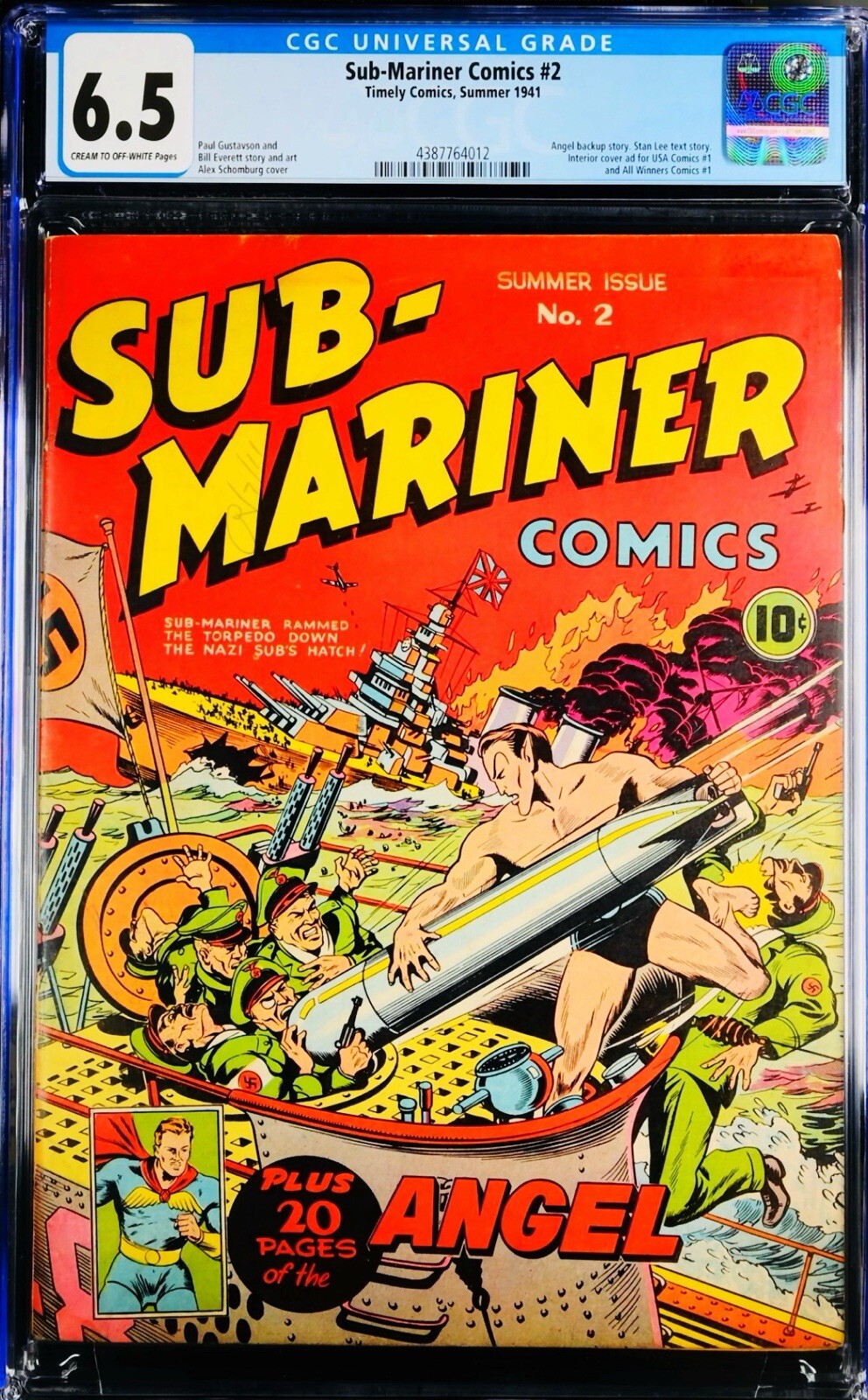 ⭐️Sub-Mariner Comics #2 1941 CGC 6.5 Schomburg WWII Namor Monarch of the Seas ⭐️Sub-Mariner Comics #2 1941 CGC 6.5 Schomburg WWII Namor Monarch of the Seas