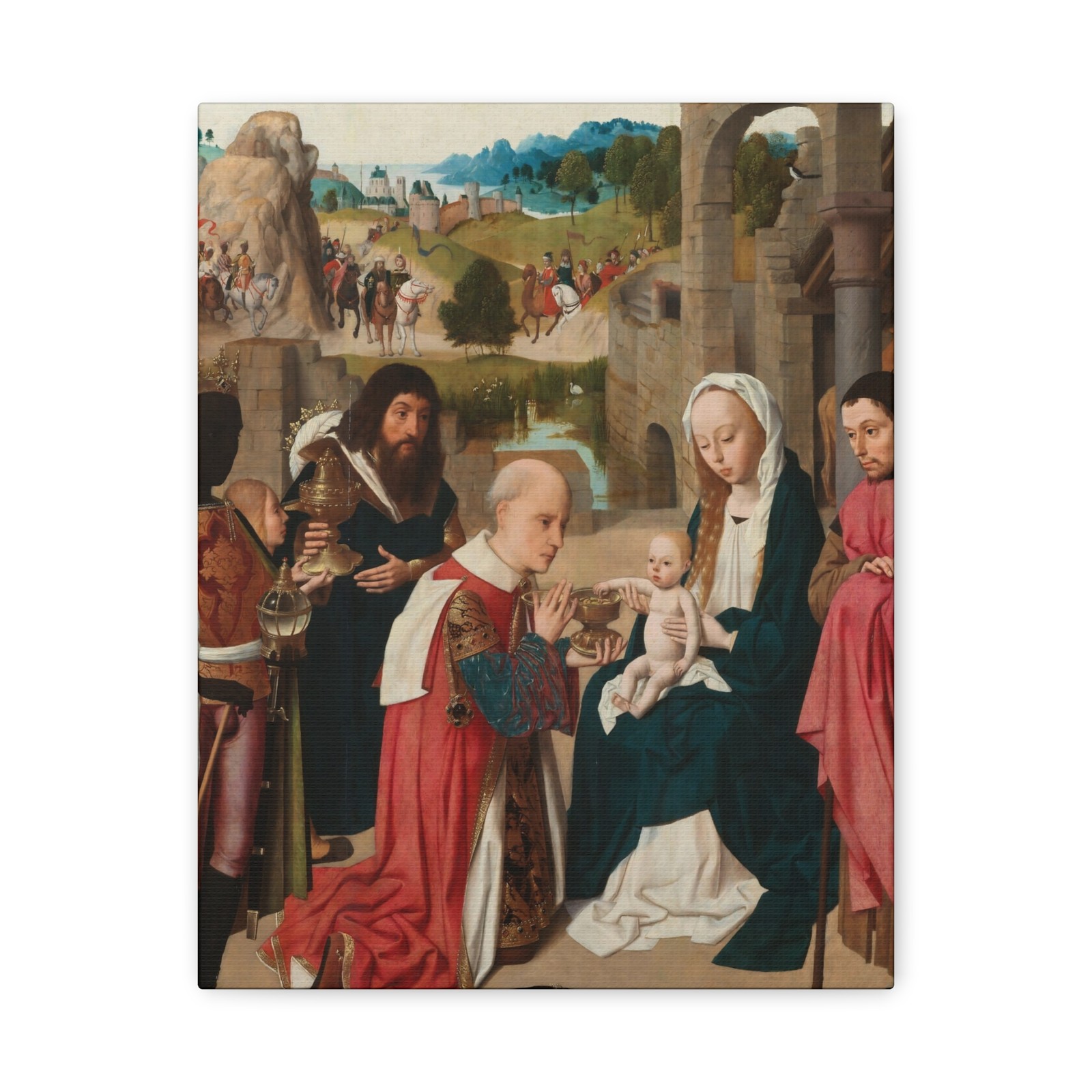 Geertgen tot Sint Jans, Haarlem - De aanbidding - Canvas Wall Art Geertgen tot Sint Jans, Haarlem - De aanbidding - Canvas Wall Art