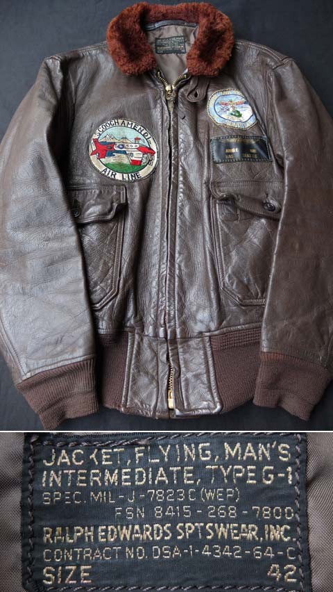 Used 1964's RALPH EDWARDS SPTSWEAR. INC. J-7823C WEP G-1 Flight JK Size 42