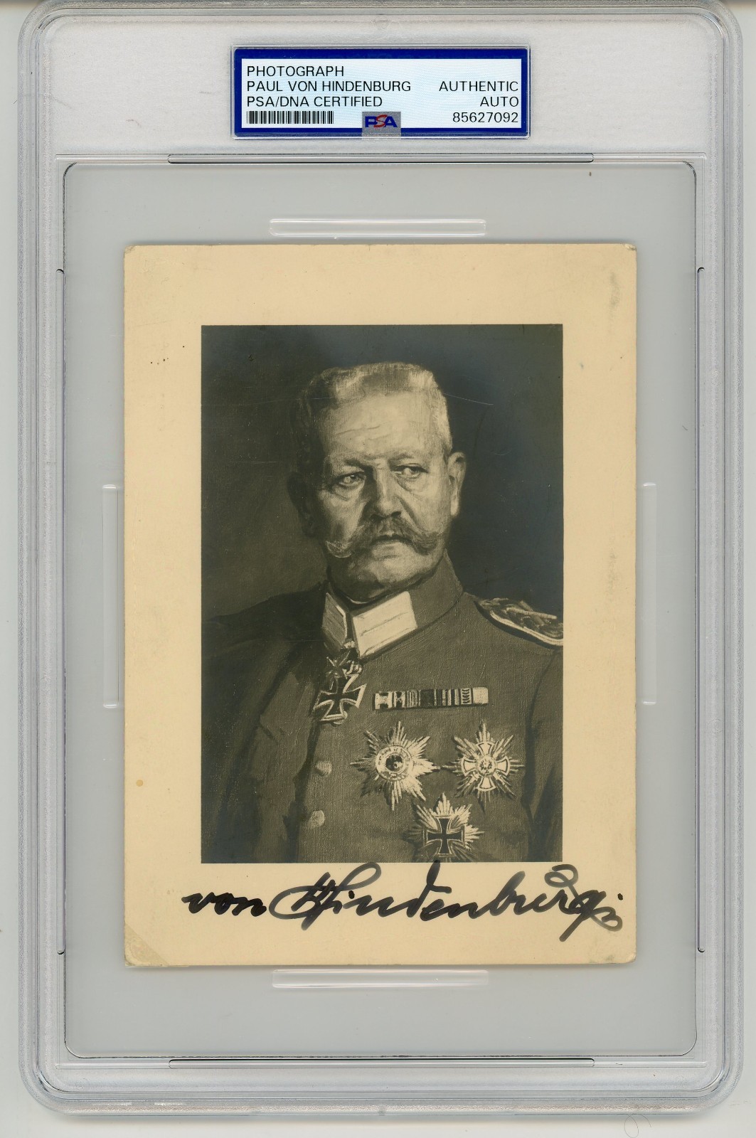 Paul Von Hindenburg (Germany) ~ Signed Autographed Photograph ~ PSA DNA Encased Paul Von Hindenburg (Germany) ~ Signed Autographed Photograph ~ PSA DNA Encased