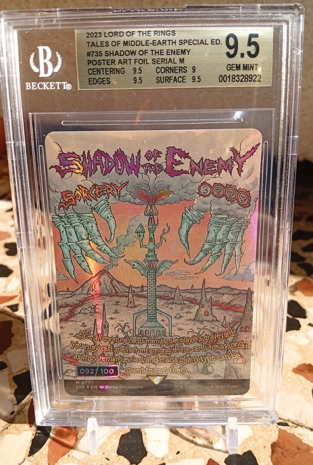 MTG Magic SHADOW OF THE ENEMY Lord Of The Rings BGS 9.5 Serialized LOTR 100 MTG Magic SHADOW OF THE ENEMY Lord Of The Rings BGS 9.5 Serialized LOTR 100