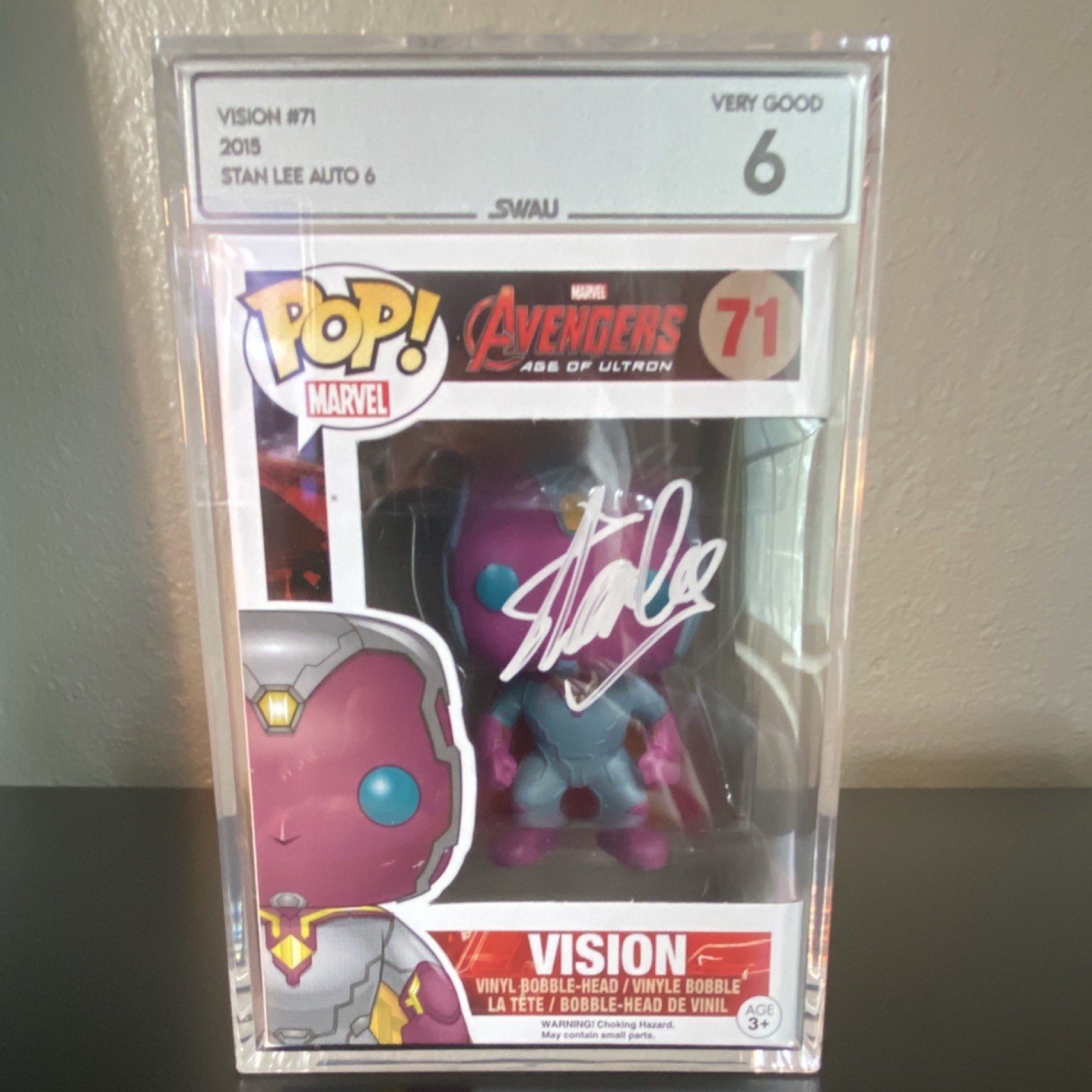 🔥Rare Funko Pop Marvel Vision #71 Vaulted Autographed Stan Lee Avengers🔥