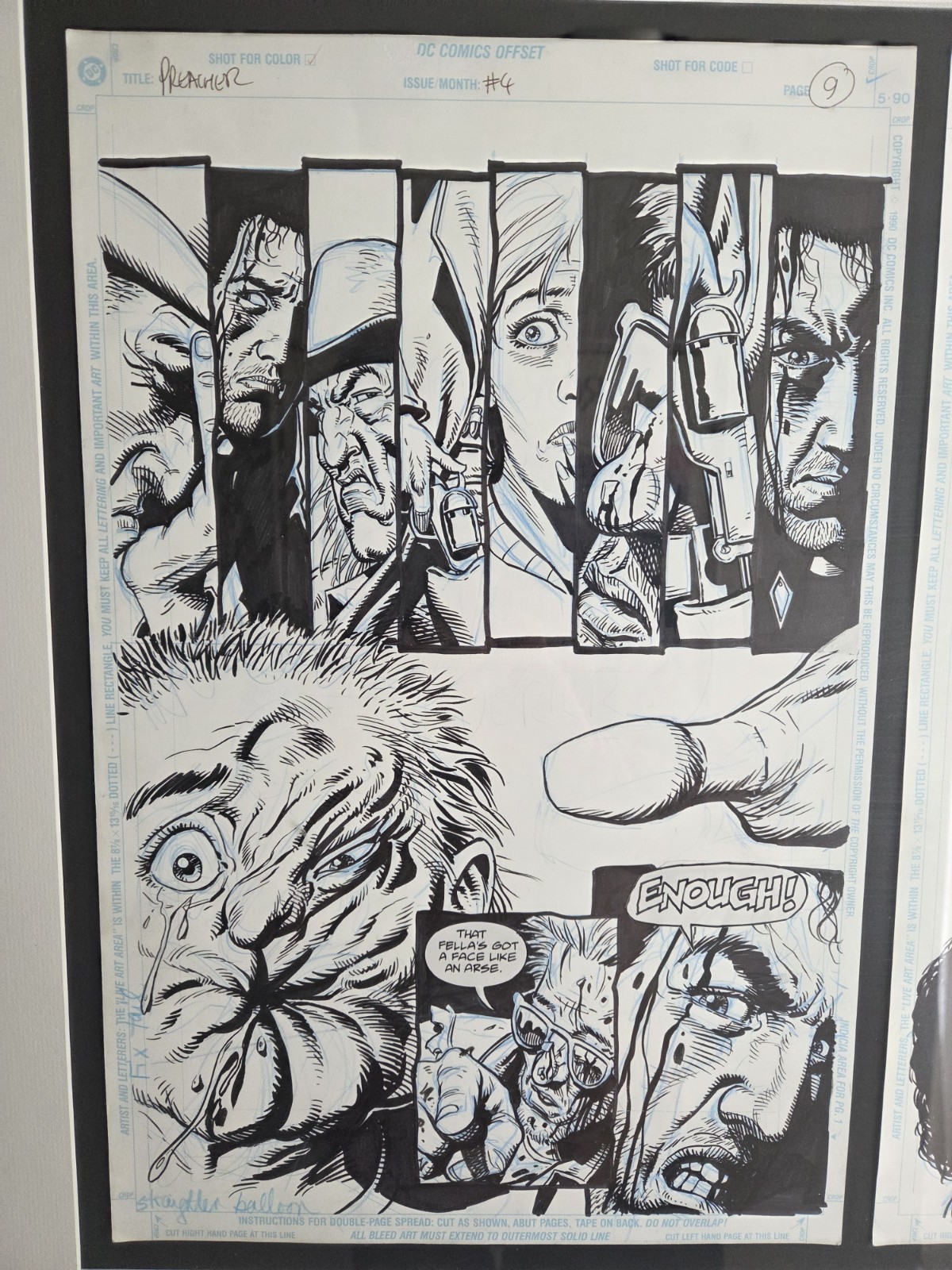 Preacher #4 ORIGINAL art comic Steve Dillon, Custer, Saint, Arseface 