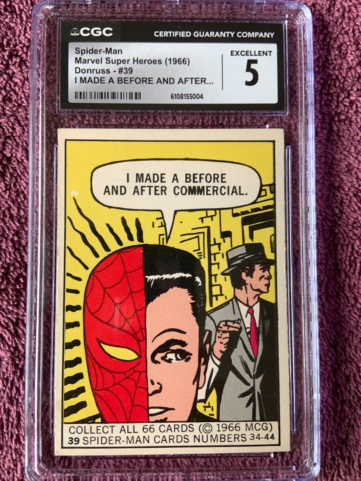 1966 Donruss Marvel Super heroes card #39 Spider-Man I made a before 1966 Donruss Marvel Super heroes card #39 Spider-Man I made a before