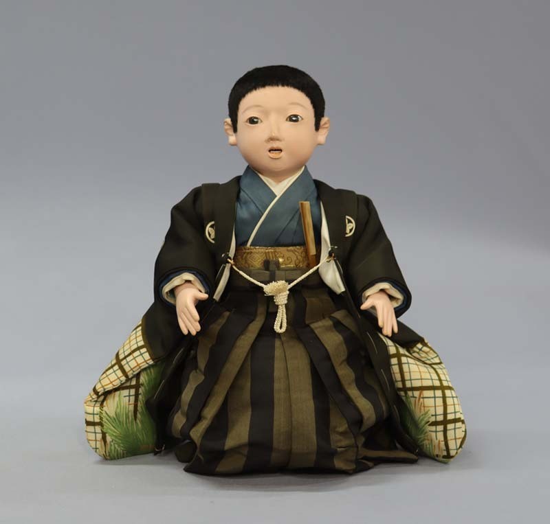 Eitokuzai three fold doll 39cm scattered hair boy Taisho Ichimatsu doll Eitokuzai three fold doll 39cm scattered hair boy Taisho Ichimatsu doll