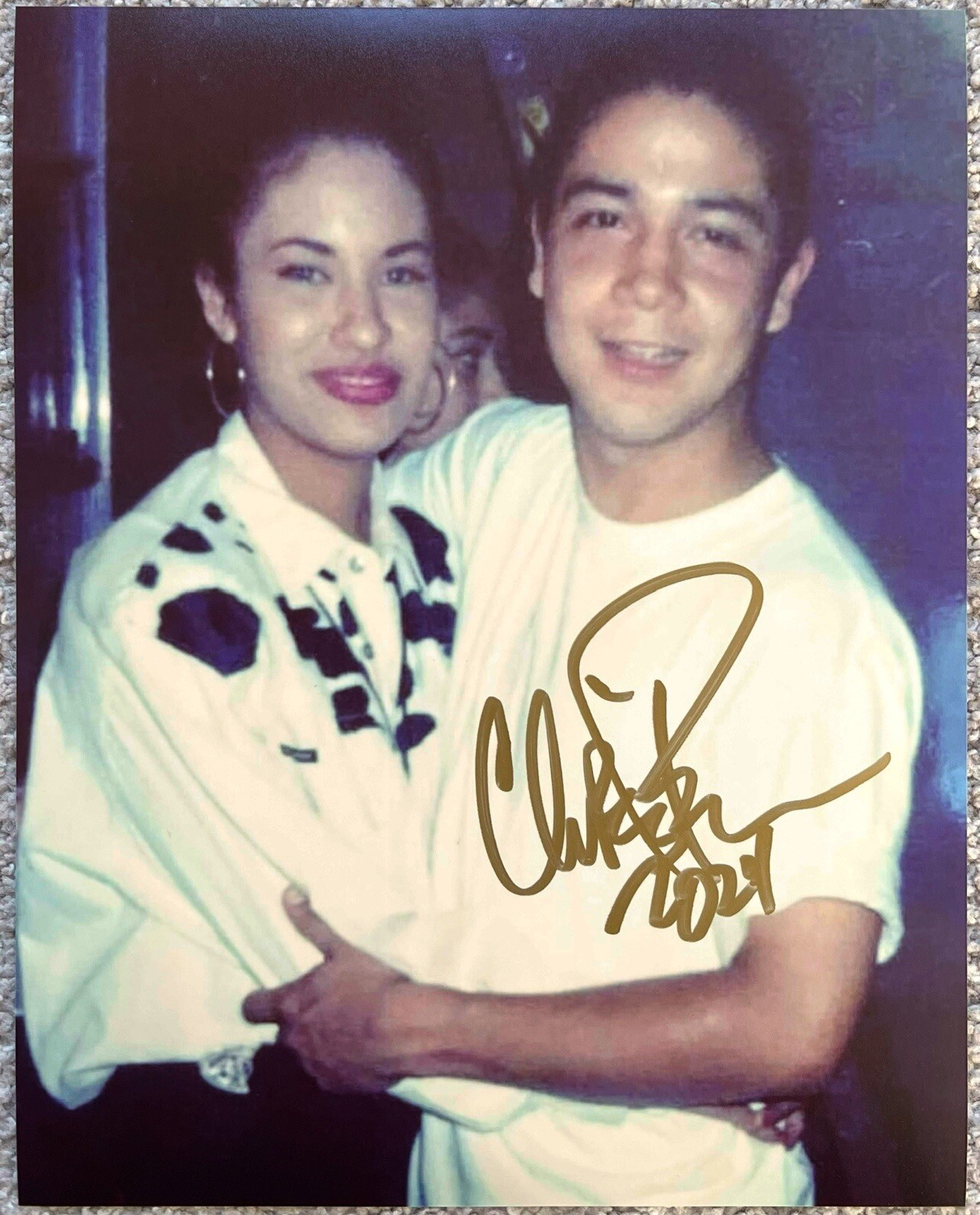 Chris Perez Signed In Person 8x10 Photo w/ Selena Quintanilla Selena y Los Dinos