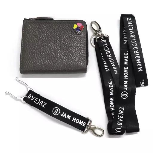 Momoiro Clover Z x Jamhomemade Adult Wallet Black Dark Gray Used Momoiro Clover Z x Jamhomemade Adult Wallet Black Dark Gray Used