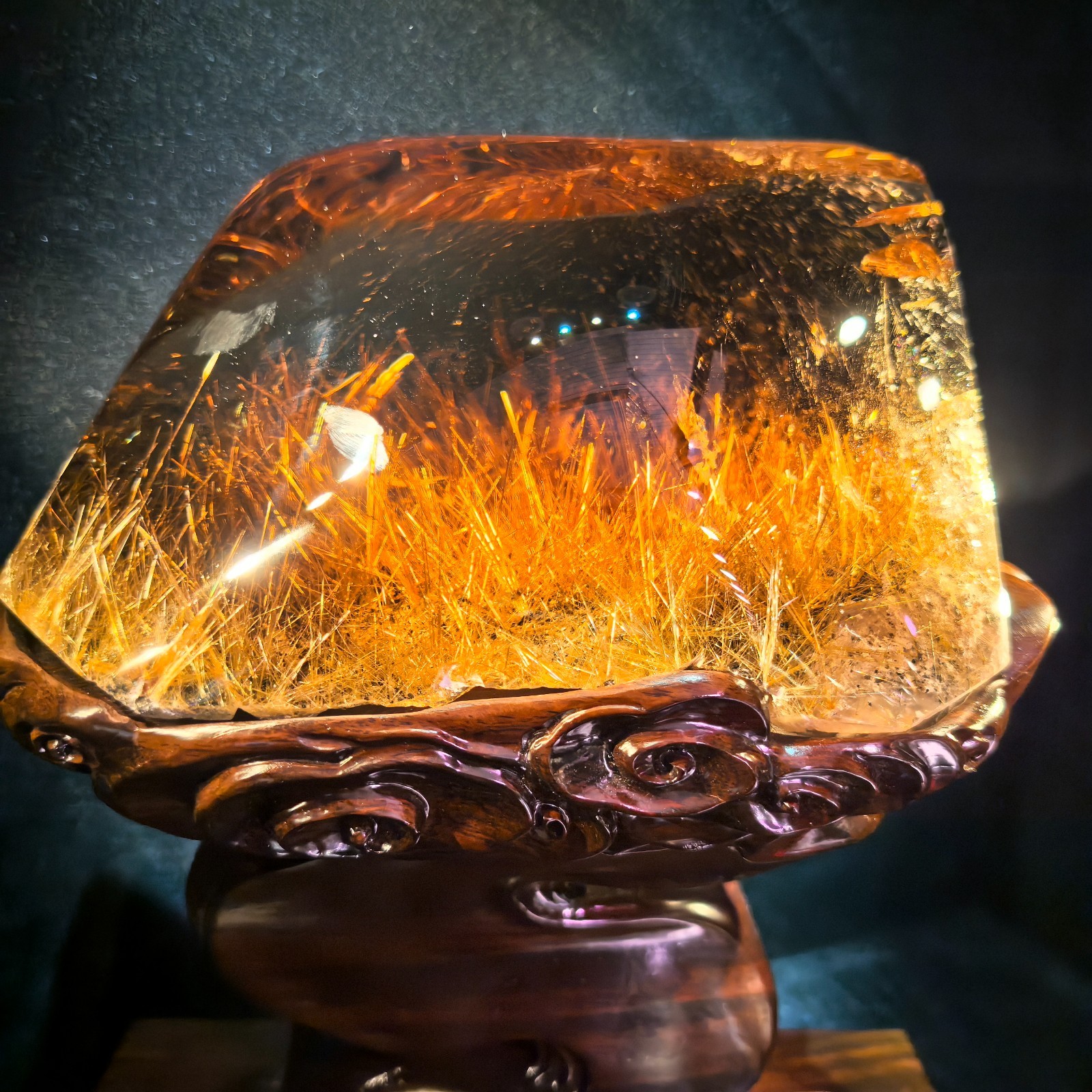 46LB Museum level Natural Rutilated quartz crystal mineral Healing decor +stand 46LB Museum level Natural Rutilated quartz crystal mineral Healing decor +stand