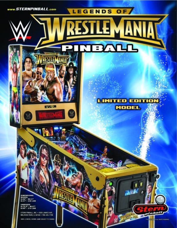 Stern WWE Legends LE Pinball Machine Hand Sign By HULK HOGAN Only 400 Made MINT