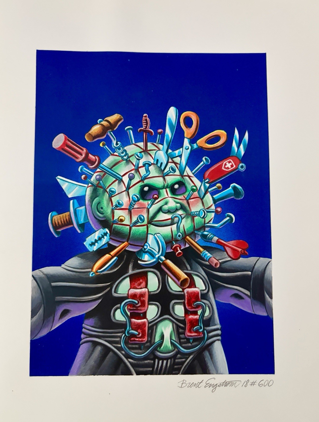 1/1 Pinhead Hellraiser FINAL CARD ART Painting Garbage Pail Kids #1 Horror-ible 1/1 Pinhead Hellraiser FINAL CARD ART Painting Garbage Pail Kids #1 Horror-ible