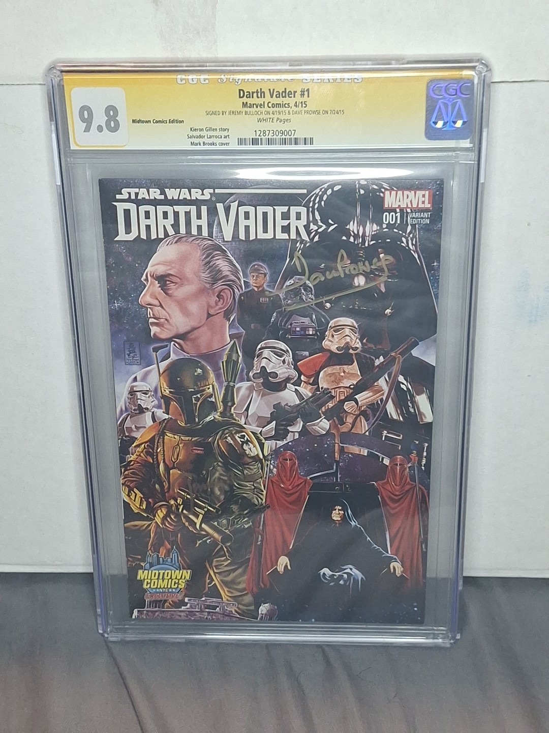 SIGNED BY JEREMY BULLOCH & DAVE PROWSE CGC 9.8 STAR WARS DARTH VADER #1 2015 SIGNED BY JEREMY BULLOCH & DAVE PROWSE CGC 9.8 STAR WARS DARTH VADER #1 2015