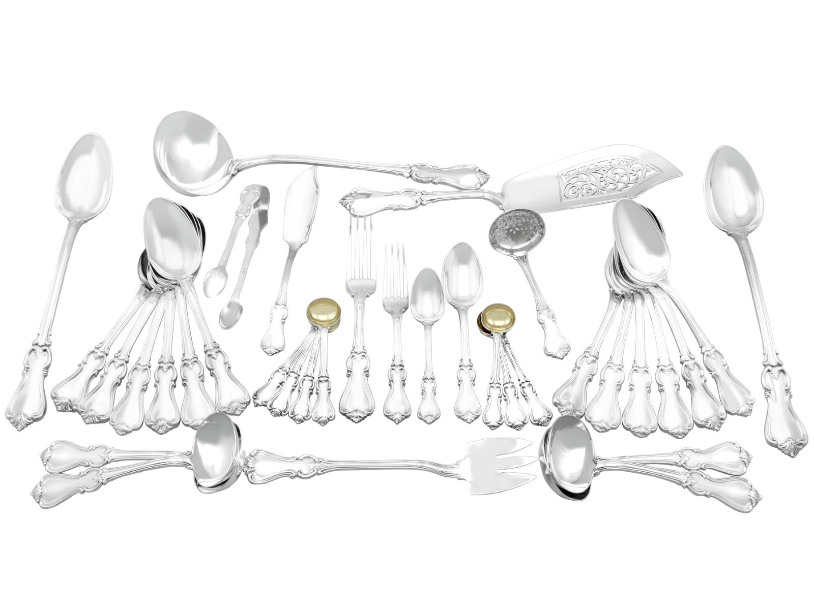 Victorian Sterling Silver Canteen of Cutlery for Twenty-Four Persons 1840-1855