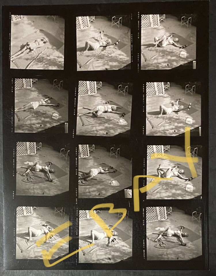 1952 Marilyn Monroe Original Photo Contact Sheet Andre De Dienes Stamped Bel Air