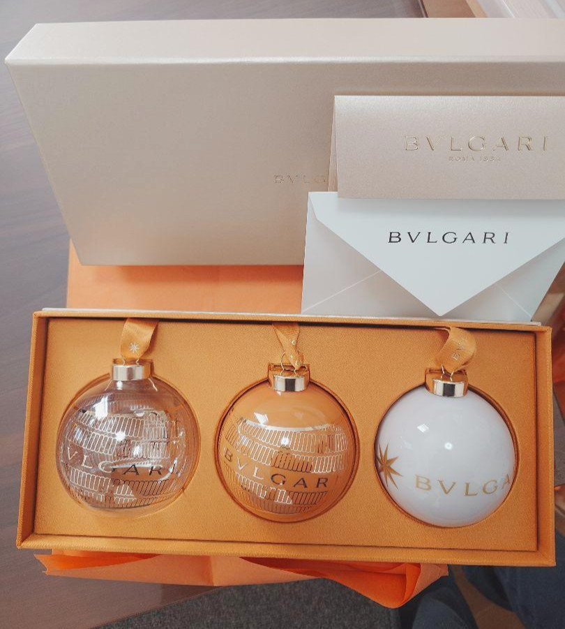BVLGARI Christmas Ornaments Set of 3 Limited production UNUSED BVLGARI Christmas Ornaments Set of 3 Limited production UNUSED
