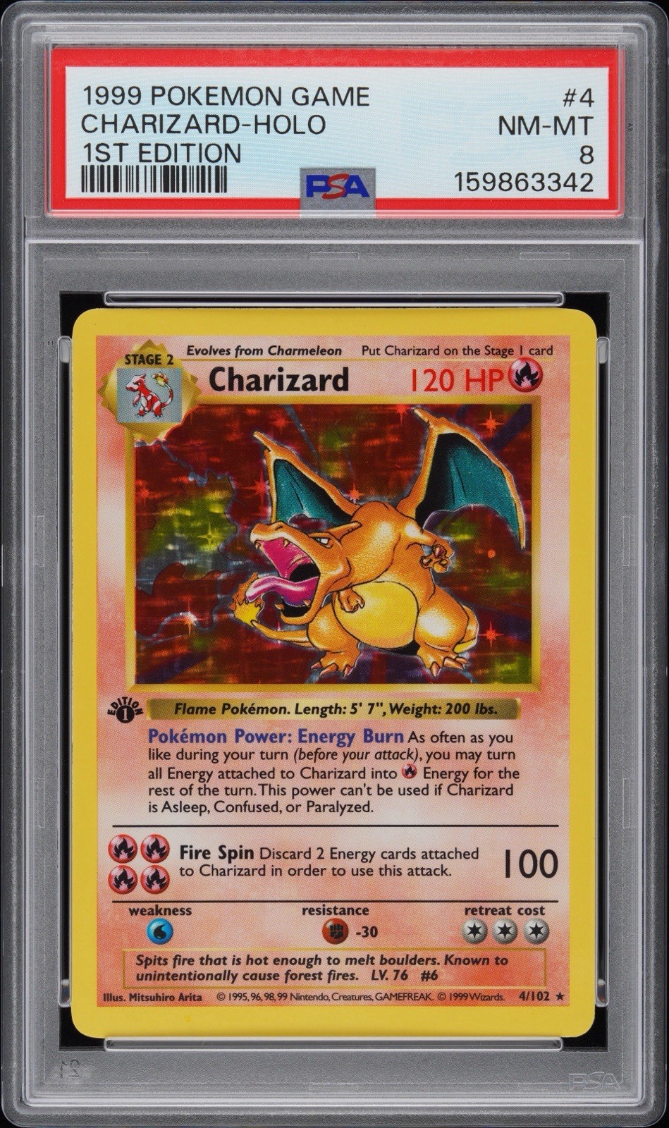 Pokemon 1999 Charizard 1st Edition Base Set Holo PSA 8 Mint 🔥🐉💎 New Cert Pokemon 1999 Charizard 1st Edition Base Set Holo PSA 8 Mint 🔥🐉💎 New Cert