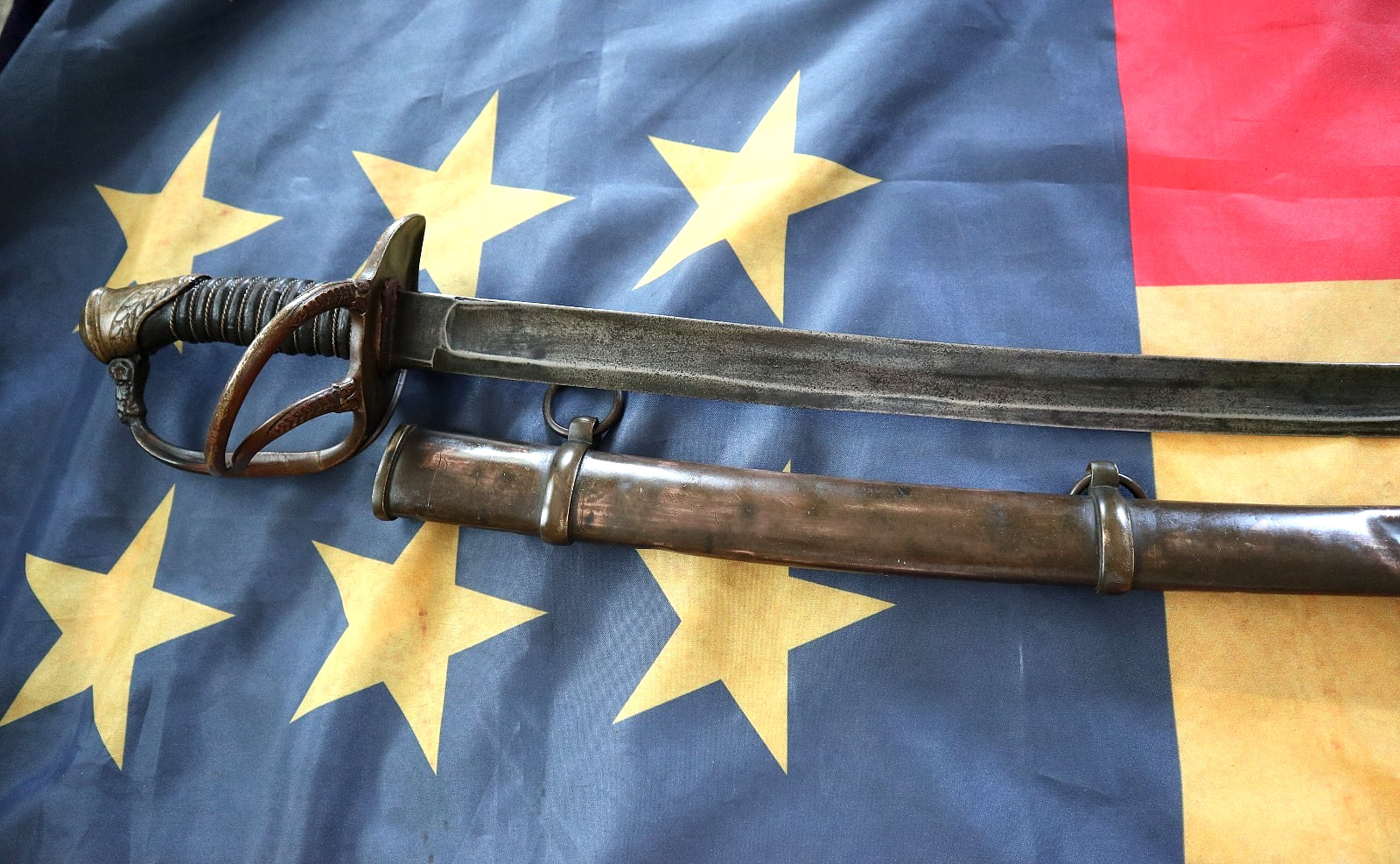 CIVIL WAR CONFEDERATE MARKED THOMAS GRISWOLD NEW ORLEANS CAVALRY OFFICER SWORD