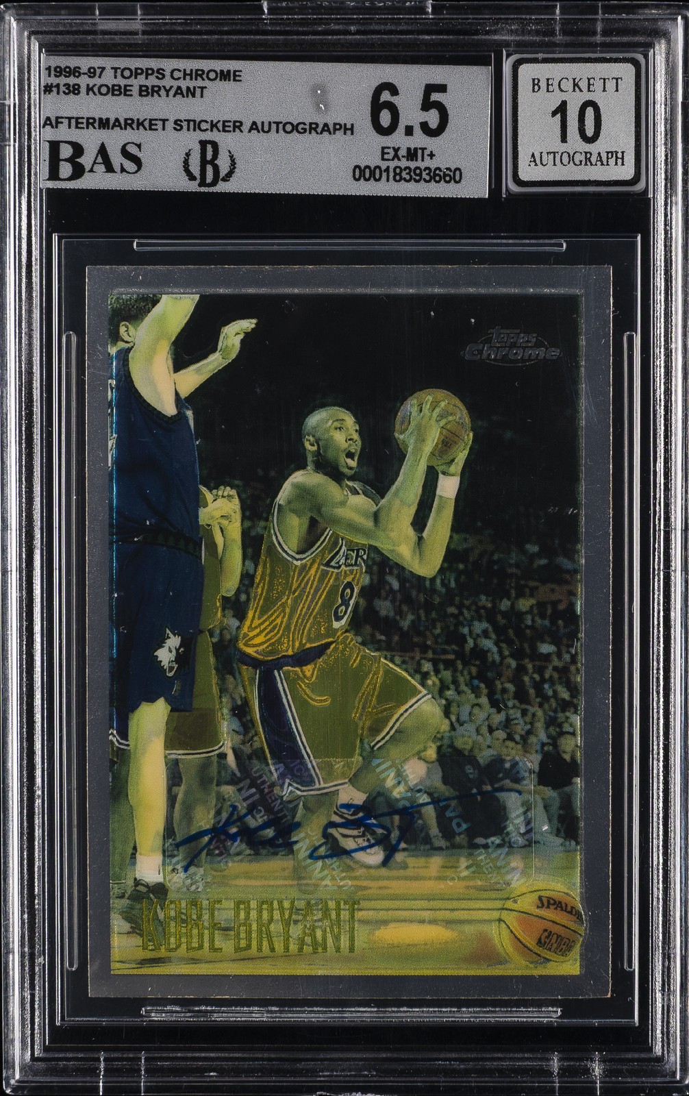 1996-97 TOPPS CHROME #138 KOBE BRYANT BGS 6.5 1996-97 TOPPS CHROME #138 KOBE BRYANT BGS 6.5